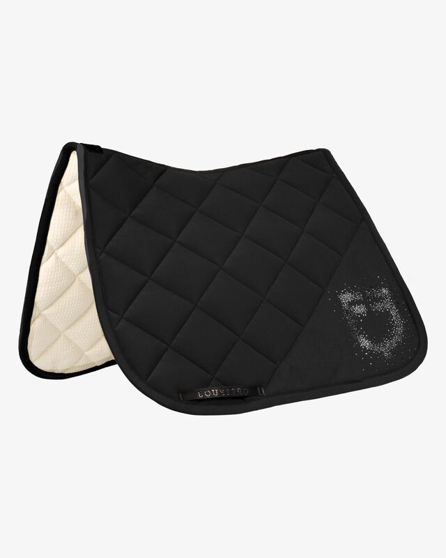Sottosella da dressage in tessuto tecnico con logo in strass