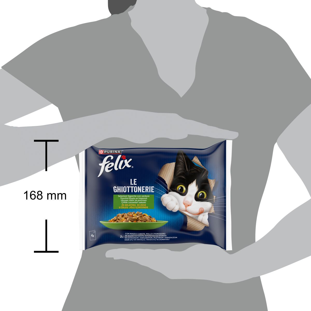 FELIX® Le GHIOTTONERIE Gatto con Manzo&Carote e con Pollo&Pomodoro