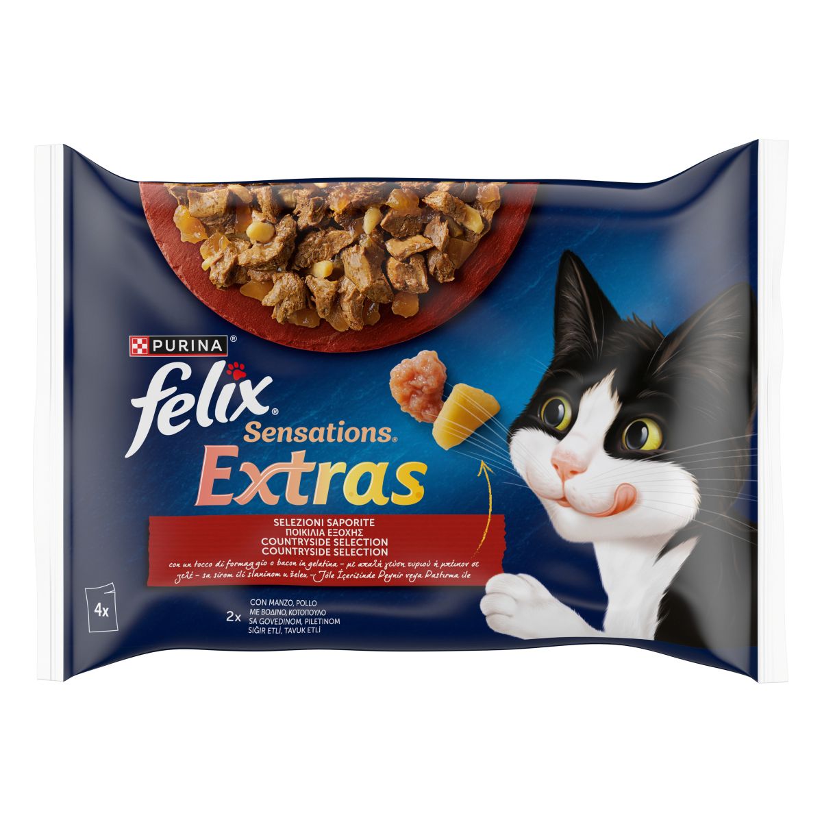 FELIX® Sensations Extras Selezioni Deliziose (Manzo/Pollo con Formaggio)