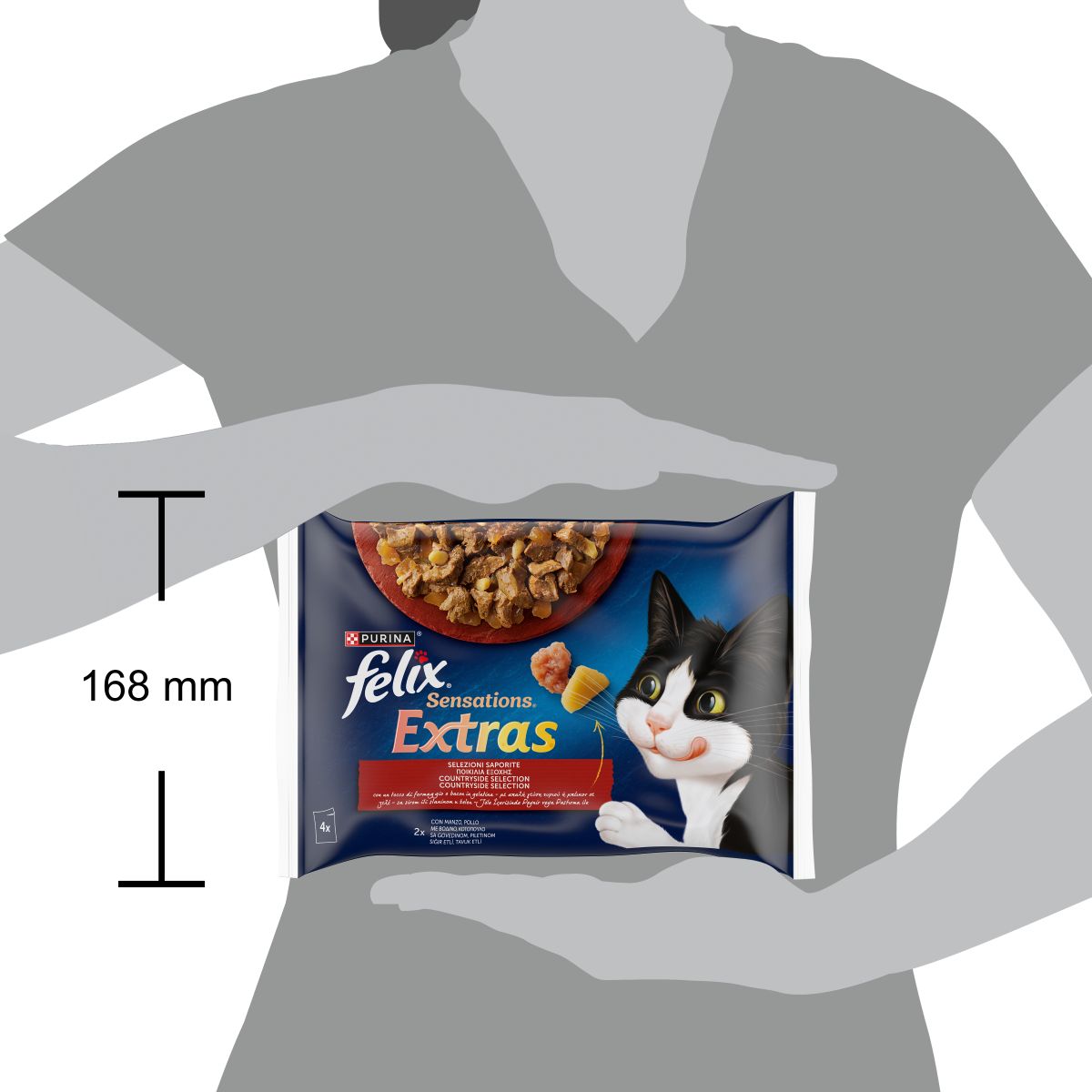 FELIX® Sensations Extras Selezioni Deliziose (Manzo/Pollo con Formaggio)