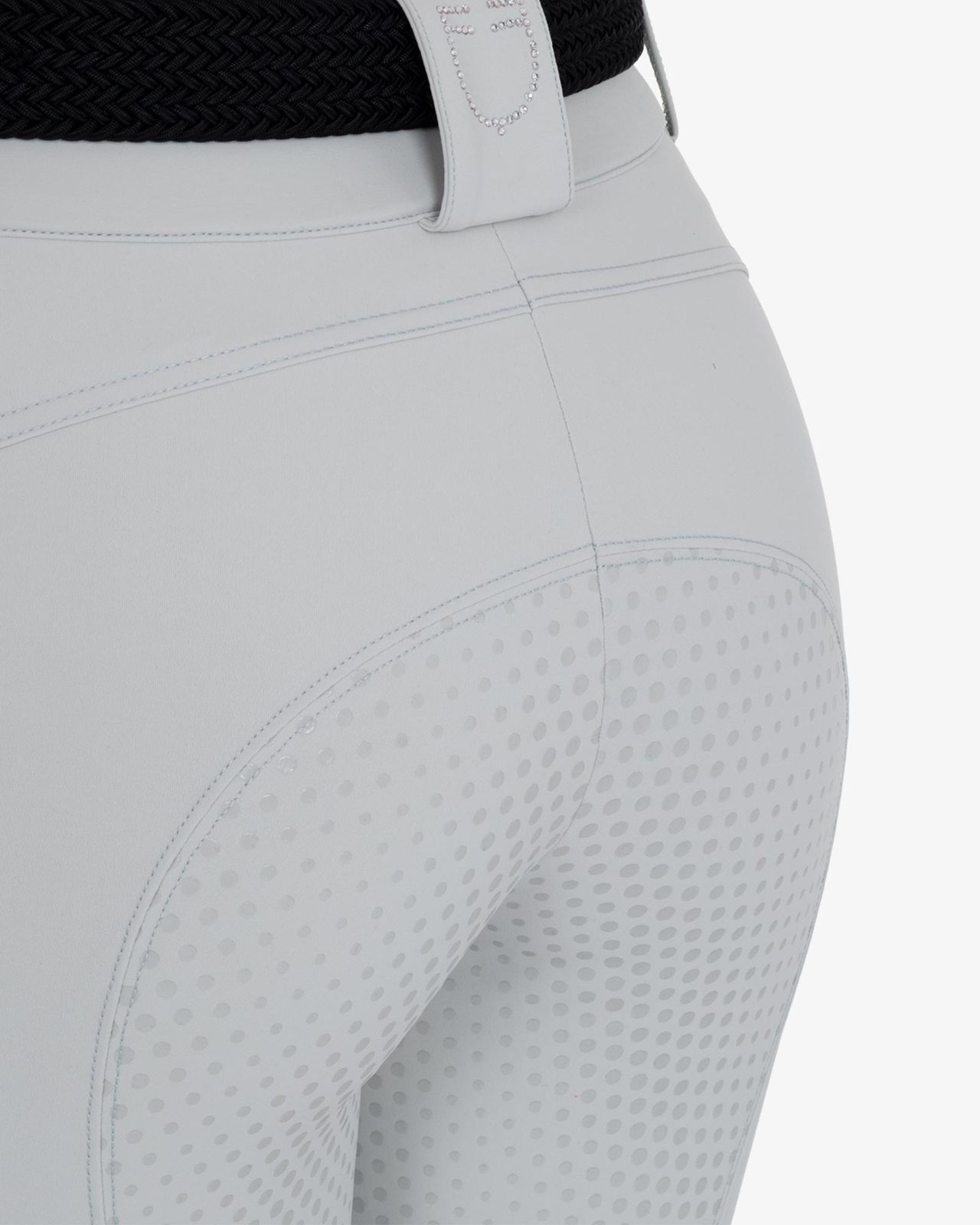 Women's high-waisted full-grip breeches with rhinestone logo