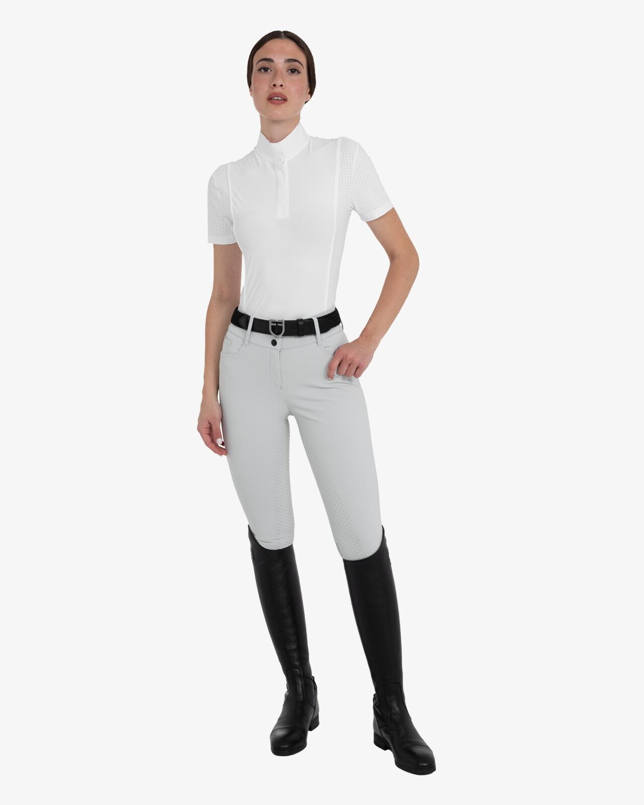 Women's high-waisted full-grip breeches with rhinestone logo