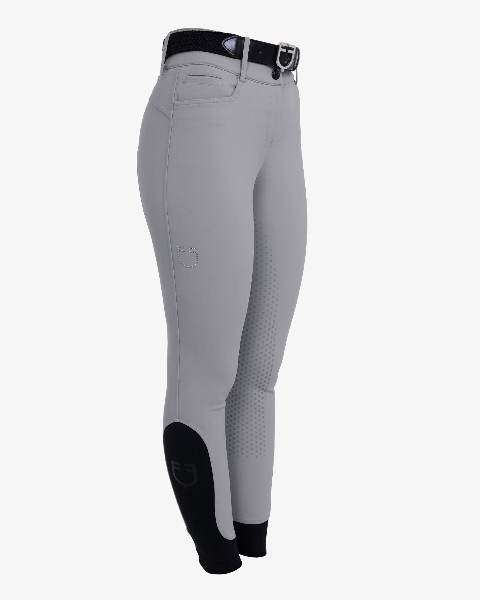 Women's high-waisted full-grip breeches with rhinestone logo