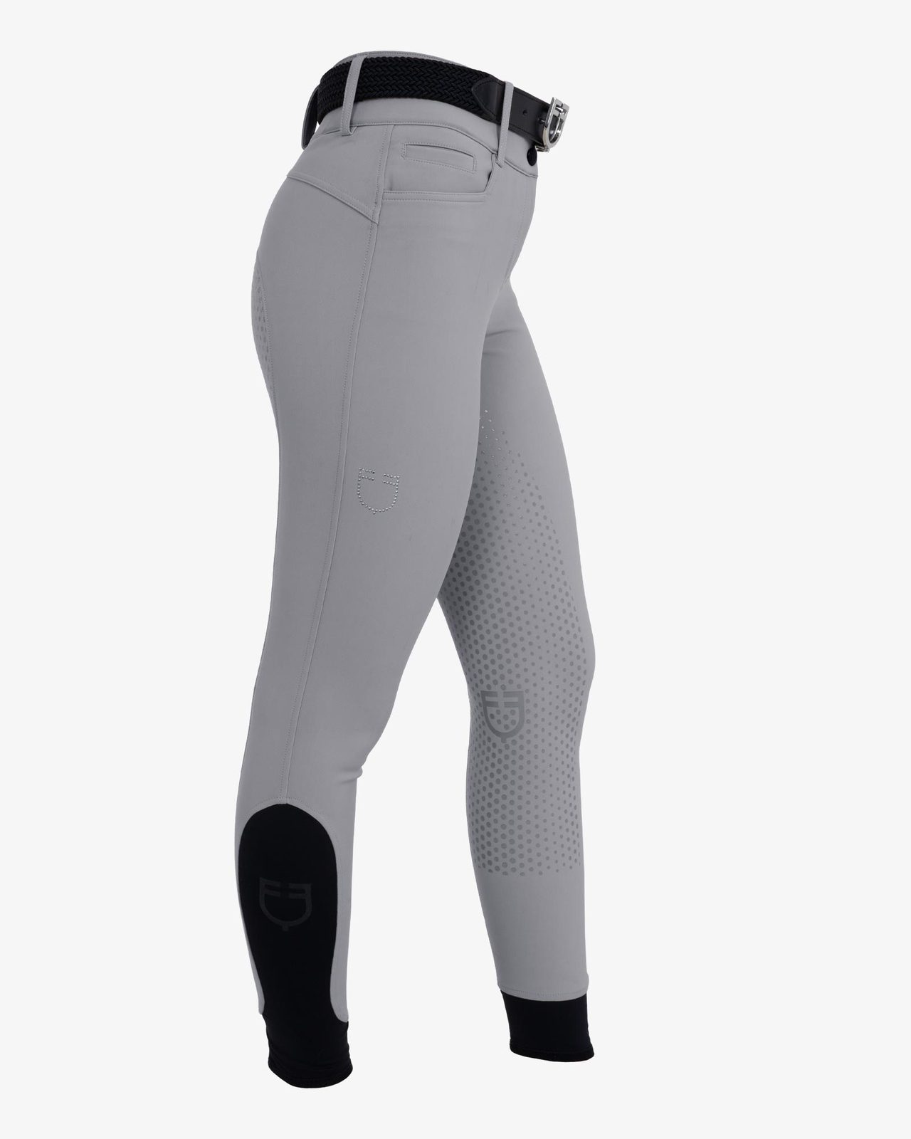 Women's high-waisted full-grip breeches with rhinestone logo