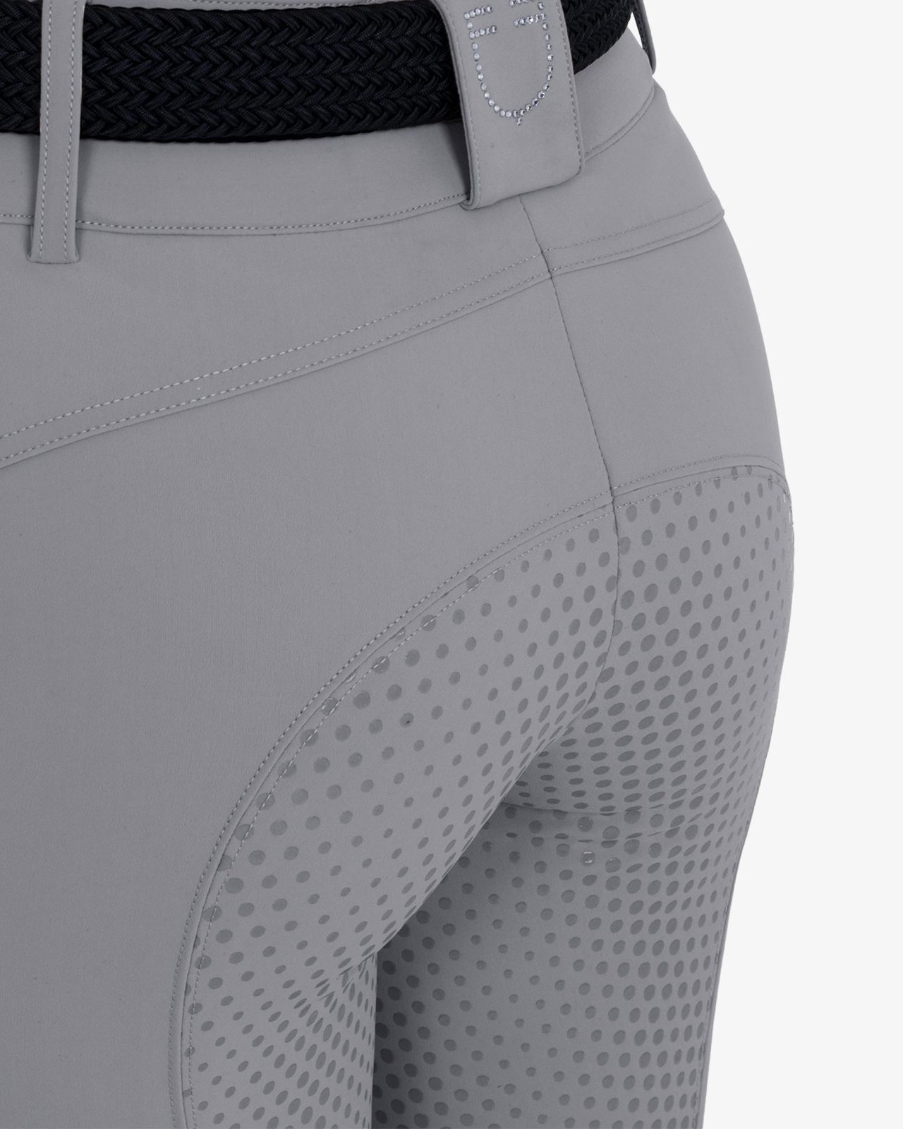 Women's high-waisted full-grip breeches with rhinestone logo
