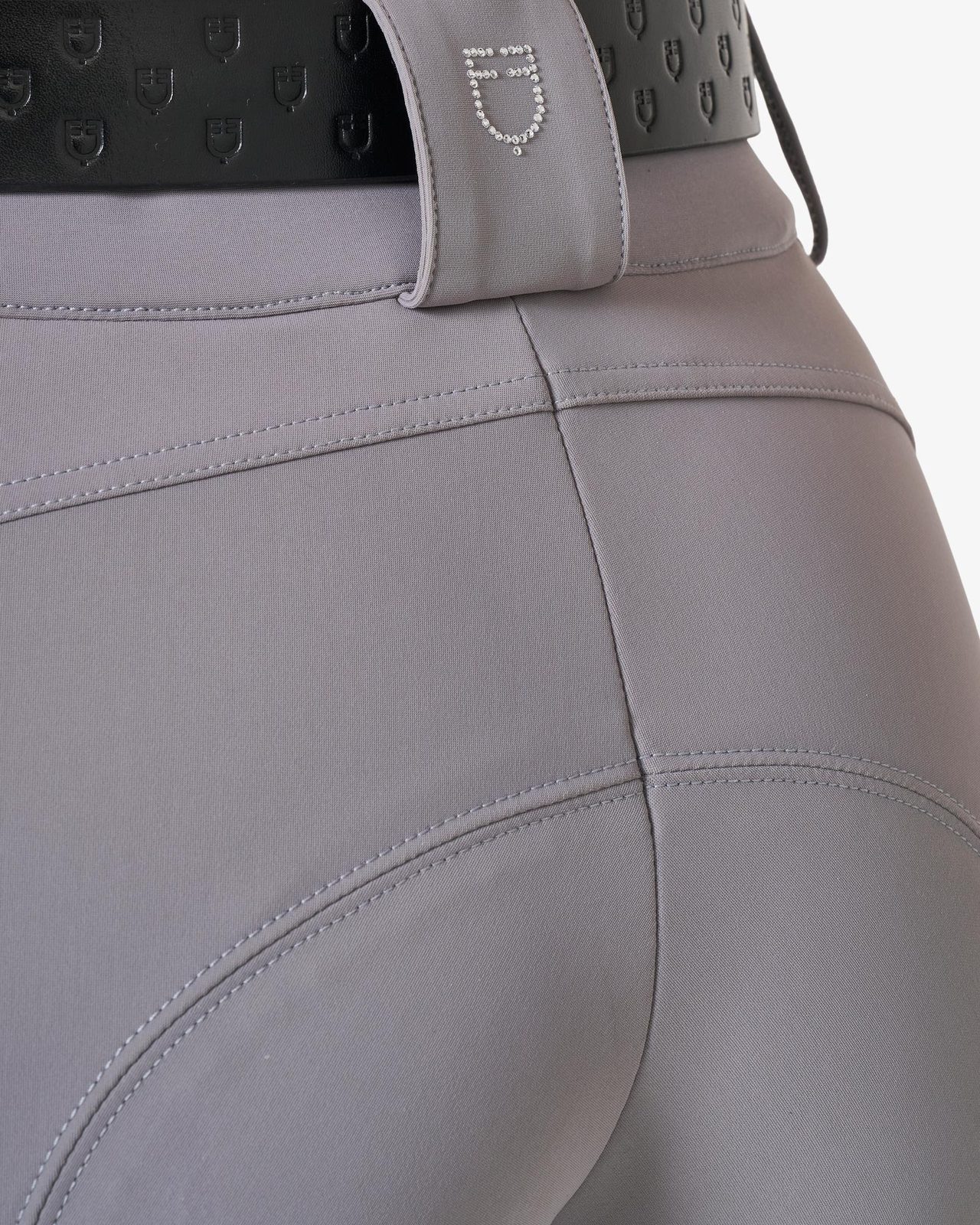 Women's high-waisted breeches with rhinestone logo