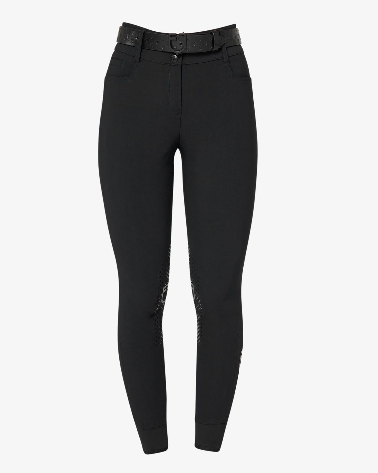 Women's high-waisted breeches with rhinestone logo