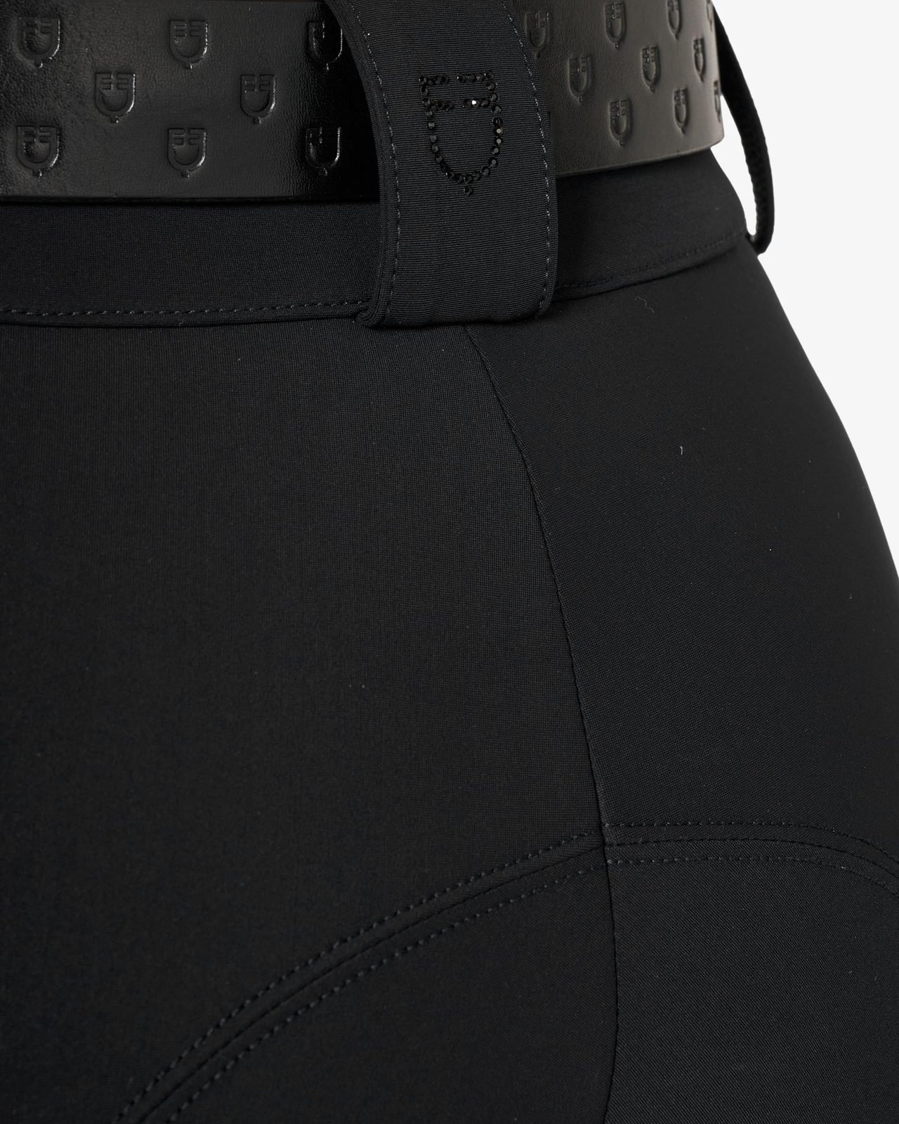 Women's high-waisted breeches with rhinestone logo