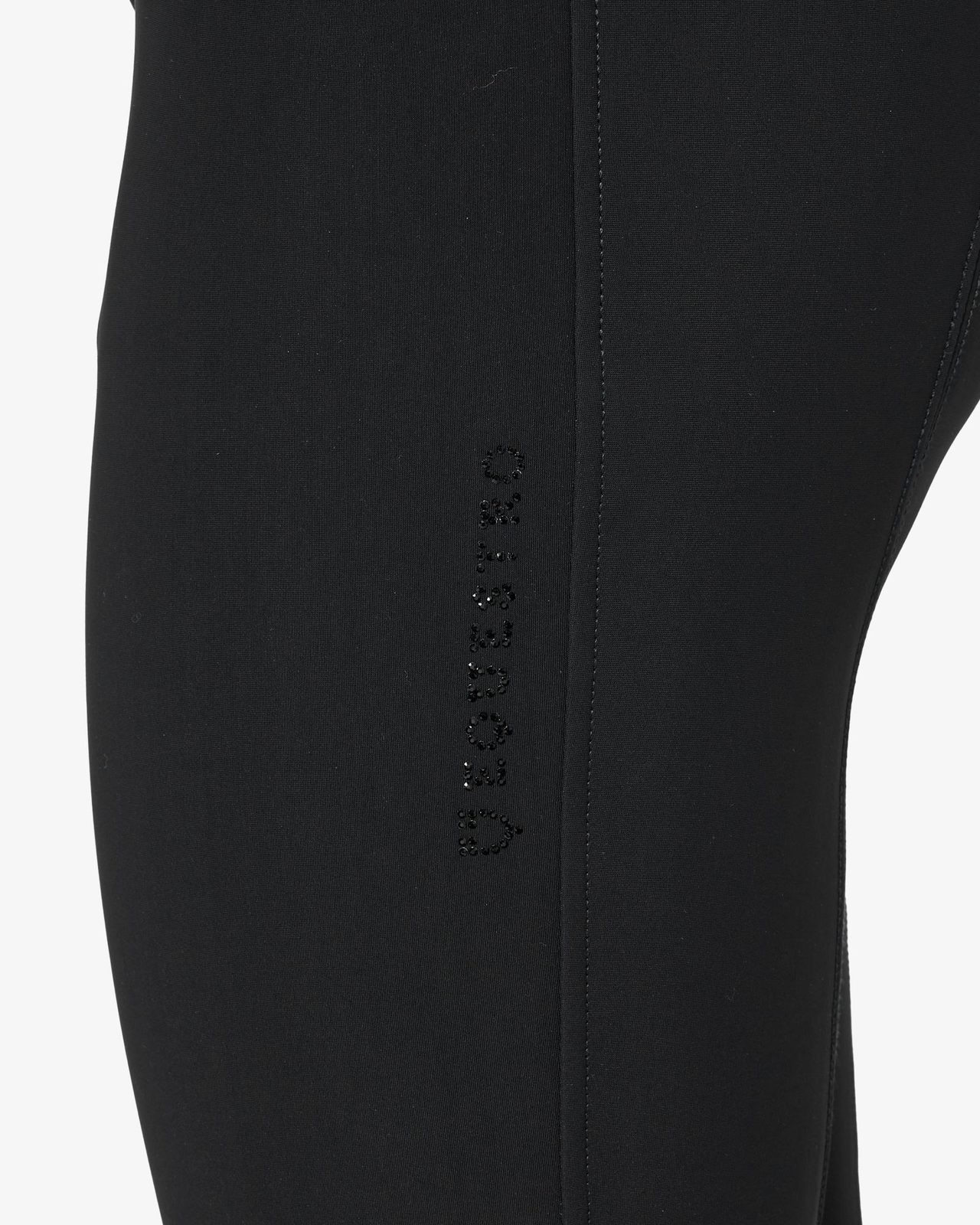 Women's high-waisted breeches with rhinestone logo
