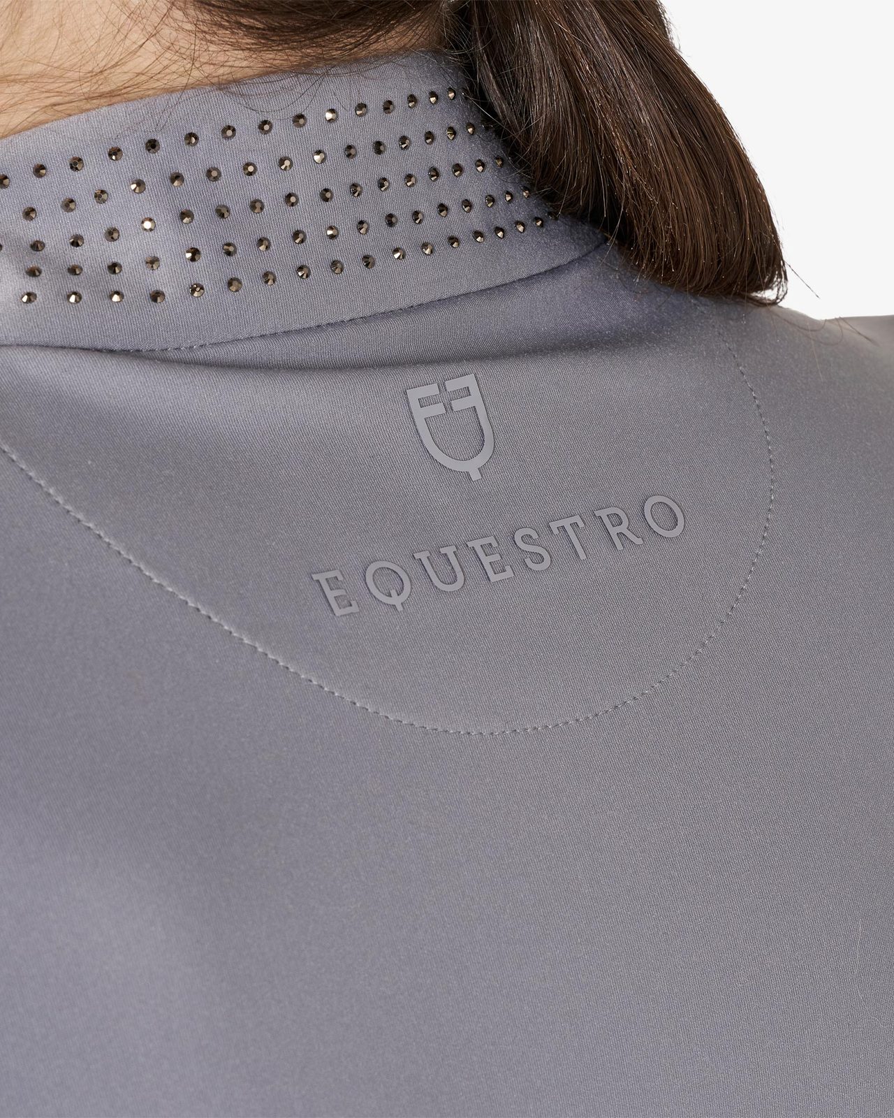 Women's tecnical training polo shirt rhinestones