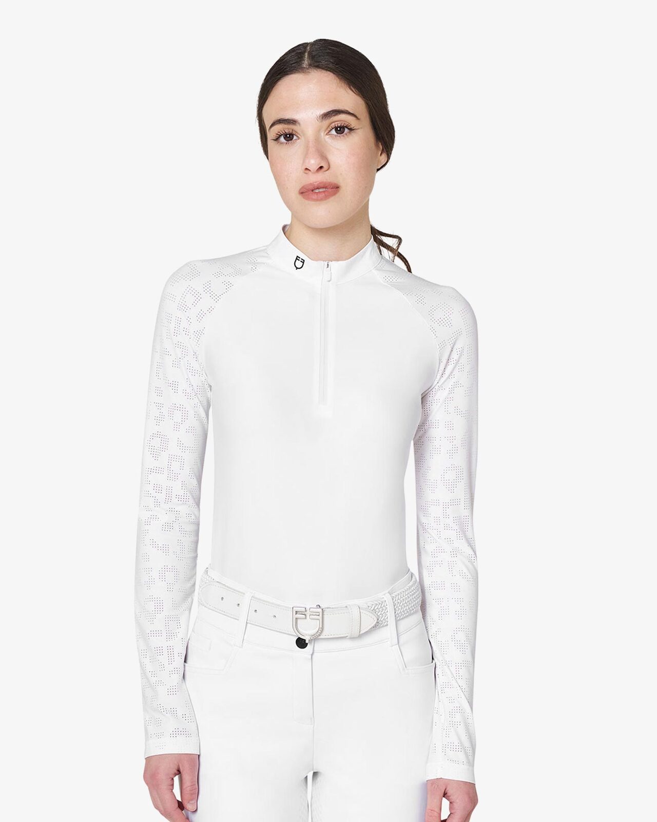 Women's slim fit competition polo shirt with mesh inserts