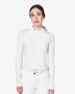 Women's slim fit competition polo shirt with mesh inserts