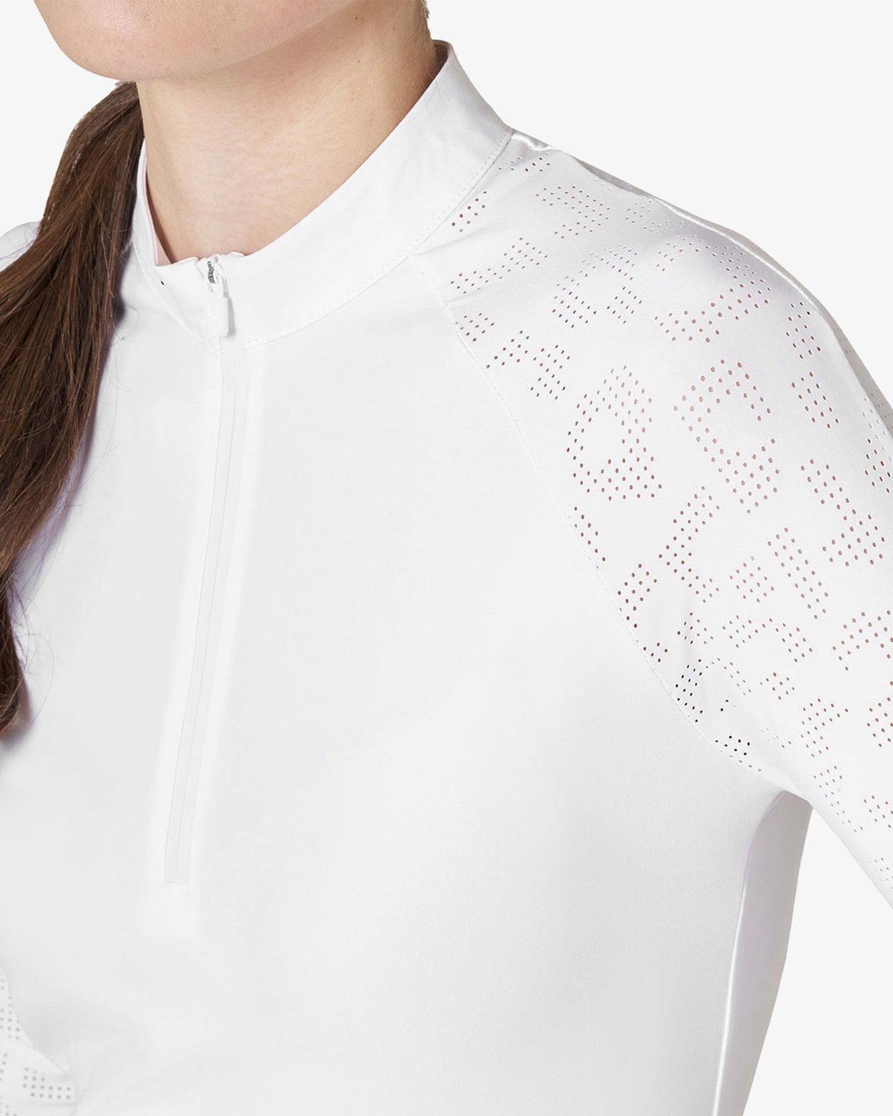 Women's slim fit competition polo shirt with mesh inserts