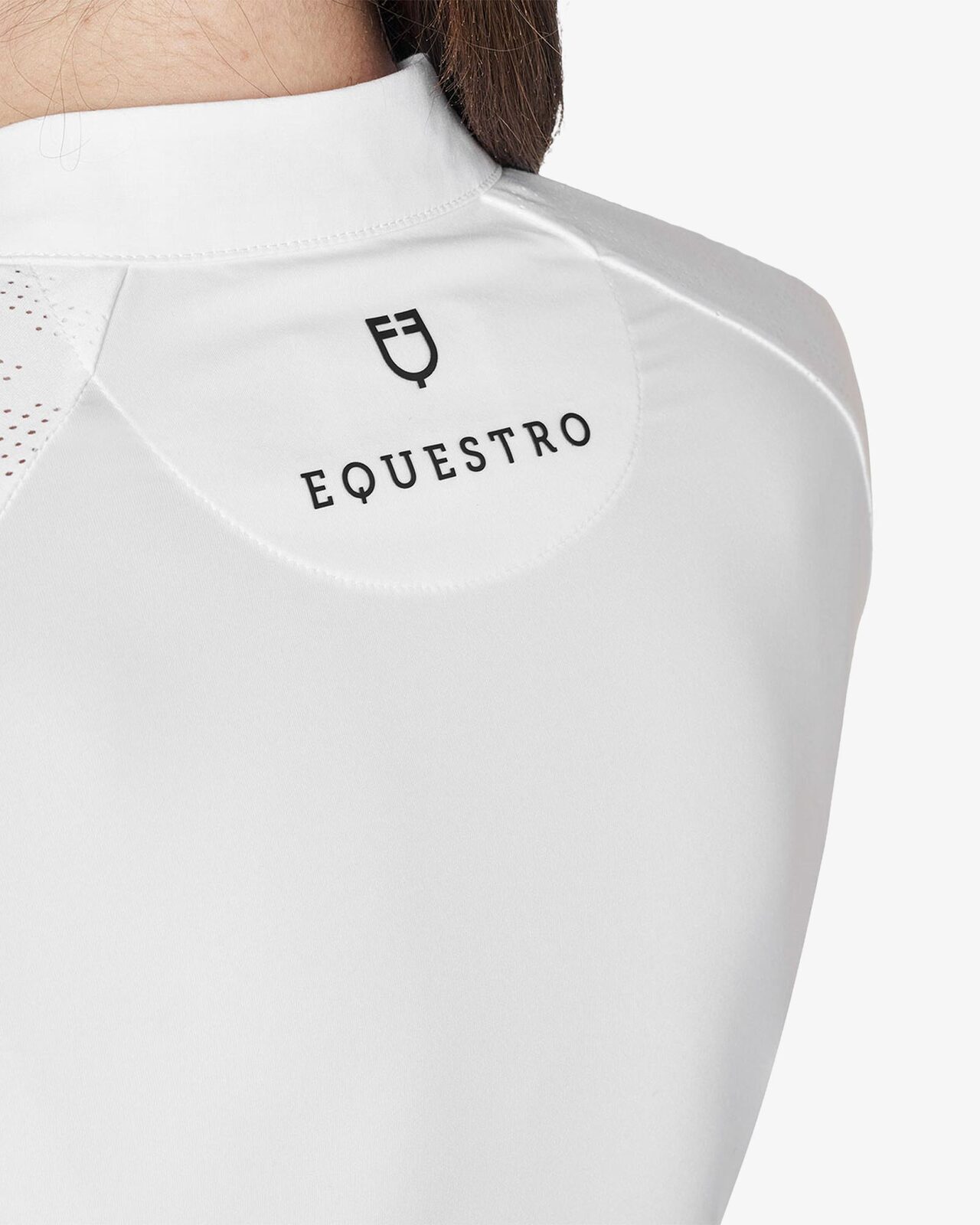 Women's slim fit competition polo shirt with mesh inserts