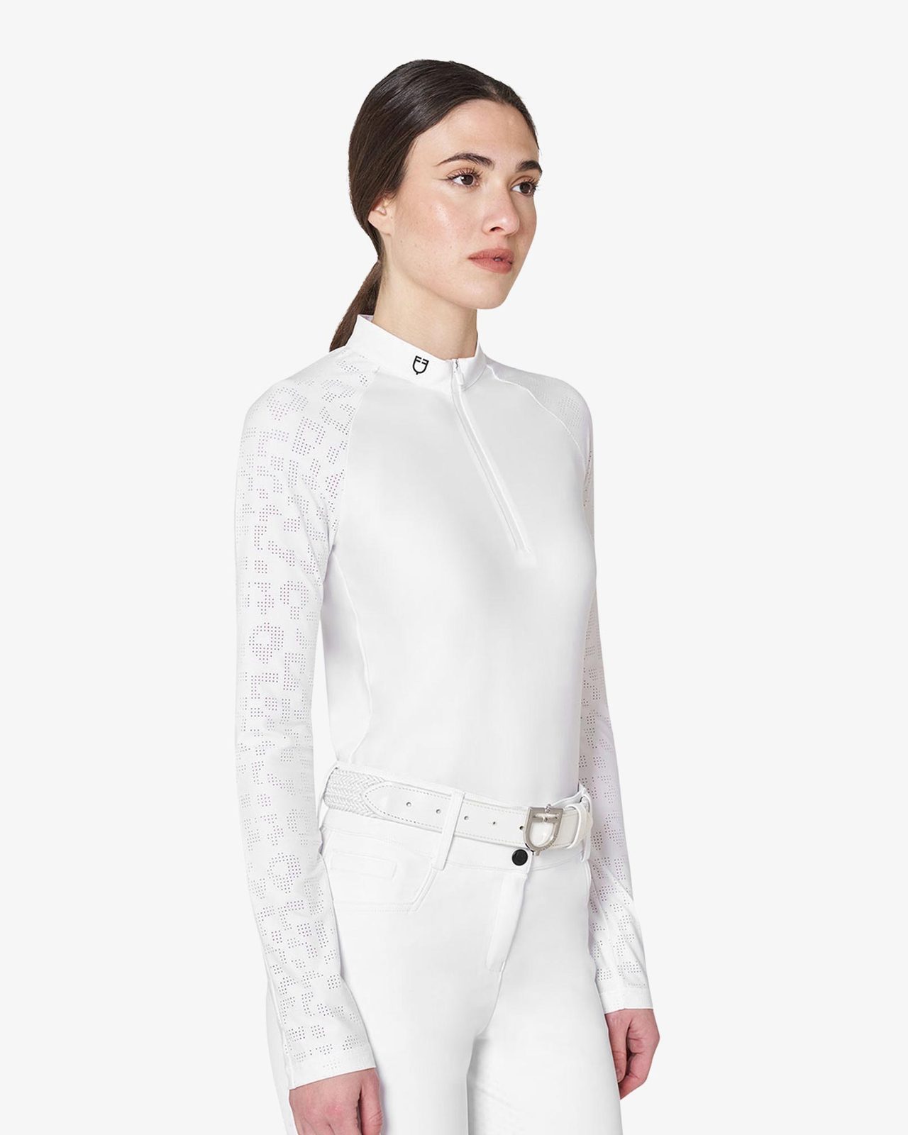 Women's slim fit competition polo shirt with mesh inserts