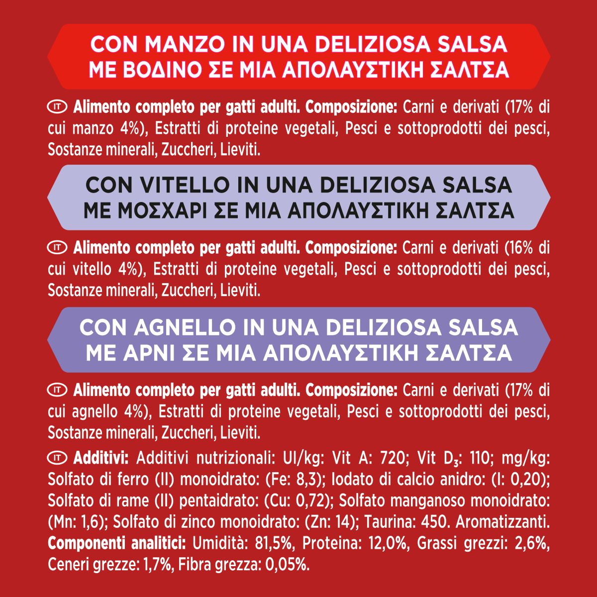 GOURMET® Mon Petit  - Selezione prelibata con Carni (Manzo, Agnello, Vitello) 6x50g