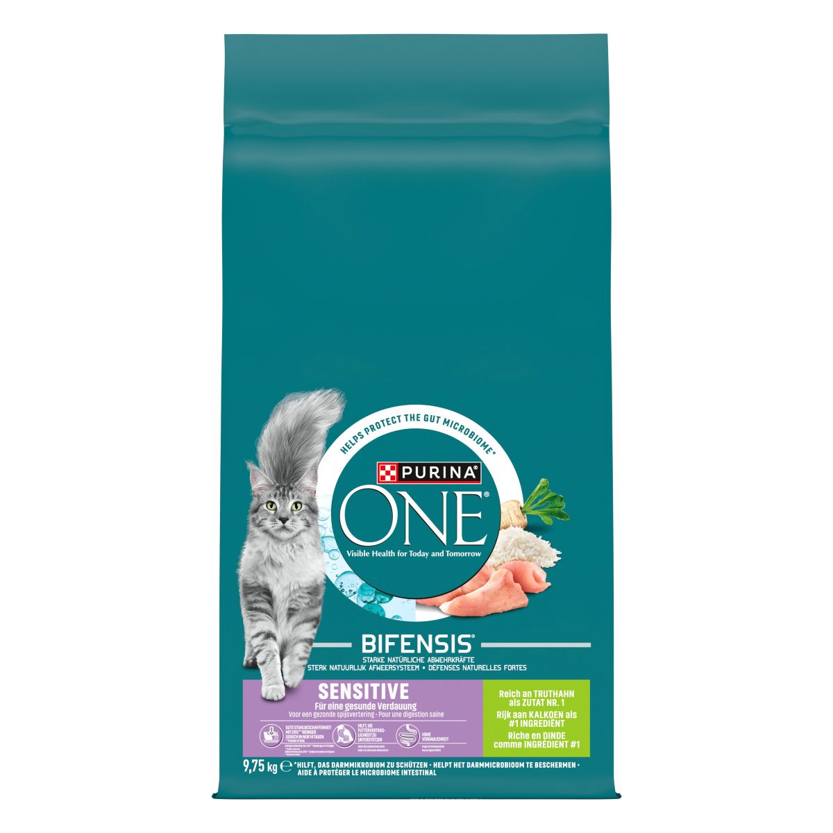 PURINA ONE® BIFENSIS Crocchette Gatto Delicate Ricco in Tacchino e Riso