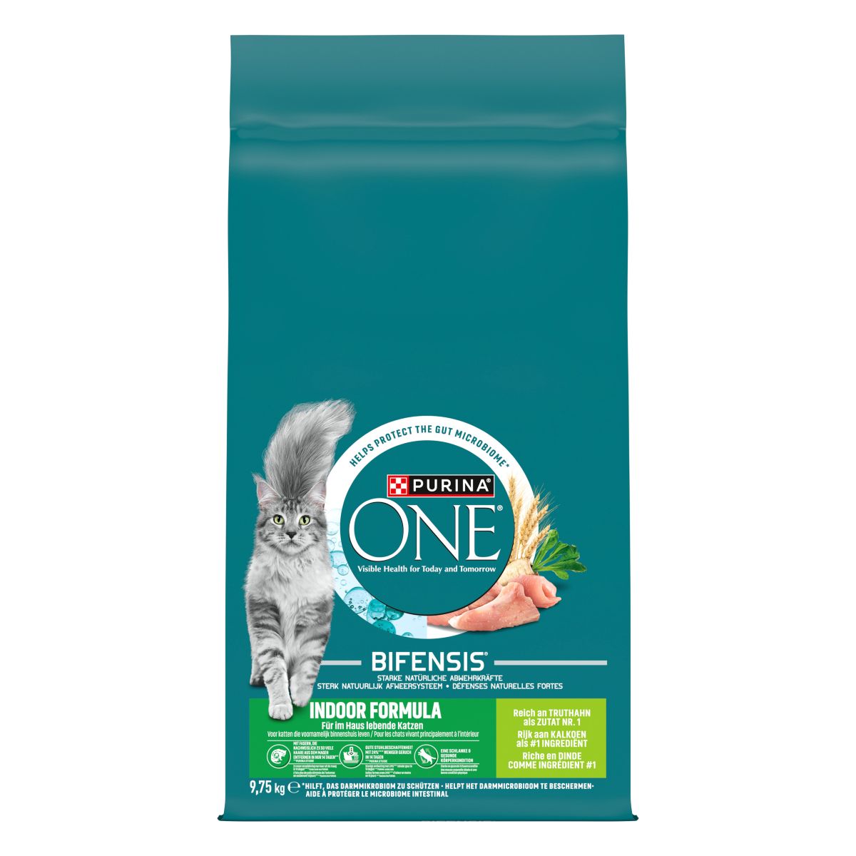 PURINA ONE® BIFENSIS Crocchette Gatto Indoor Formula Ricco in Tacchino e Cereali Integrali