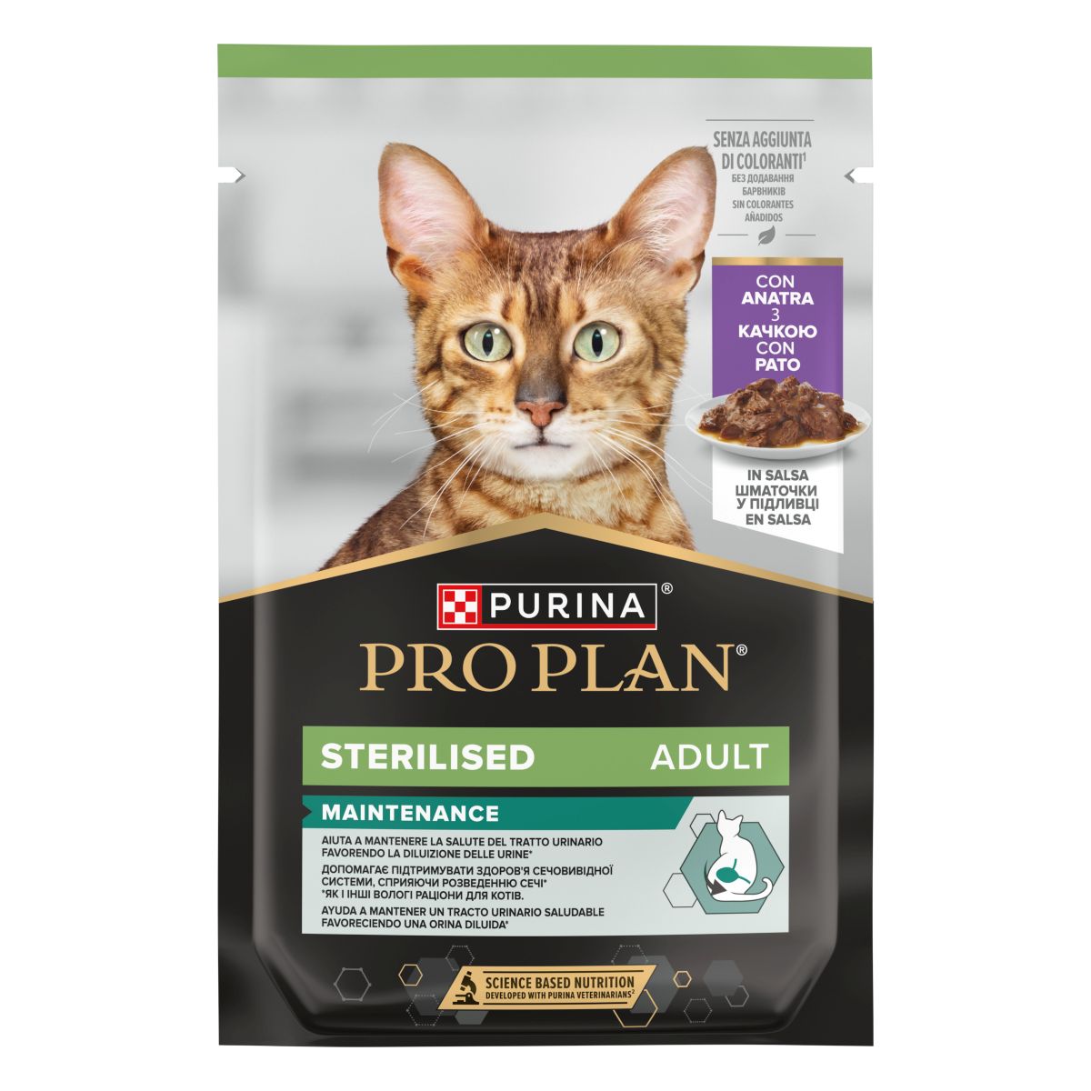 PURINA PRO PLAN WET CAT STERILISED  teneri pezzetti in salsa con Anatra