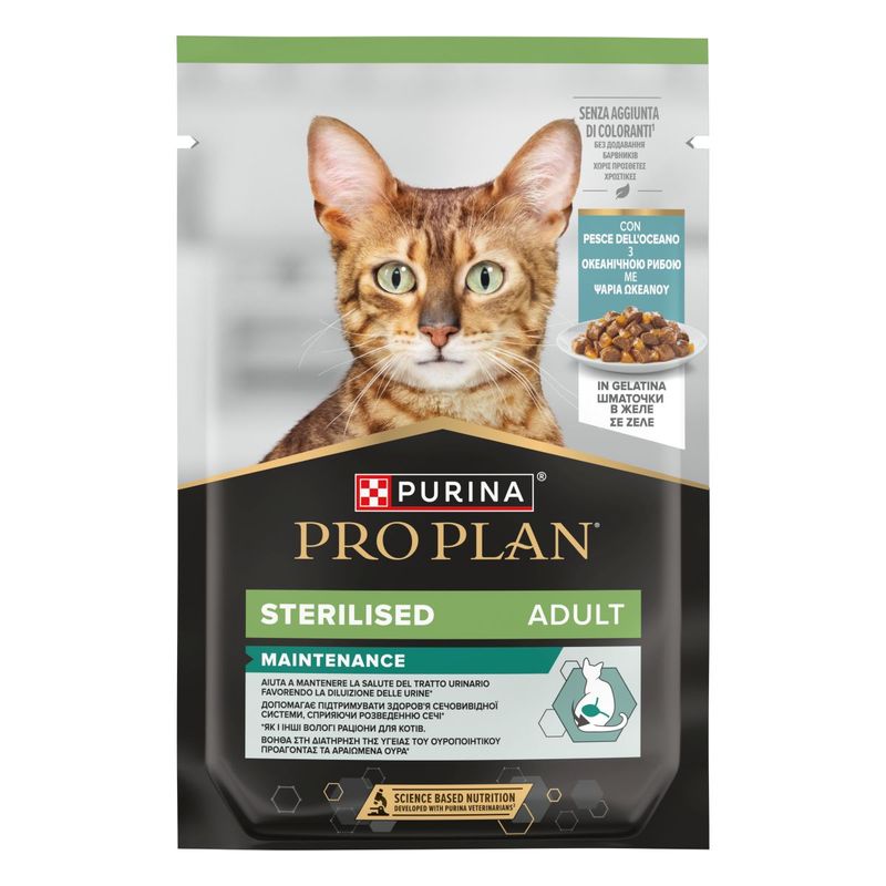Purina Pro Plan Gatti Sterilised Pezzetti Gelatina Pesce | Purina Shop 85G
