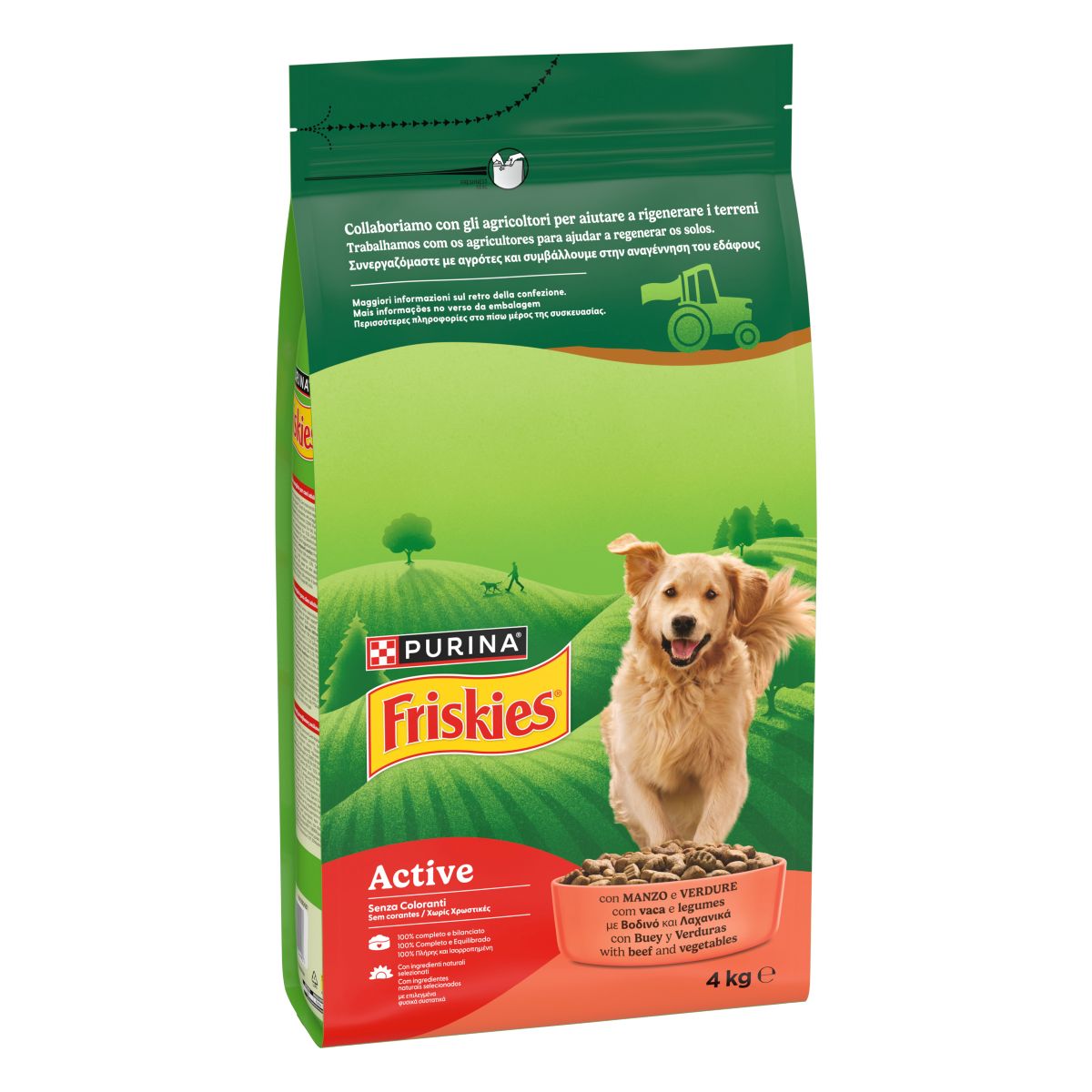 Purina® Friskies® Active crocchette per cani con manzo e verdure
