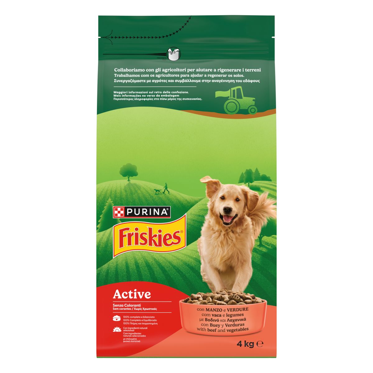 Purina® Friskies® Active crocchette per cani con manzo e verdure