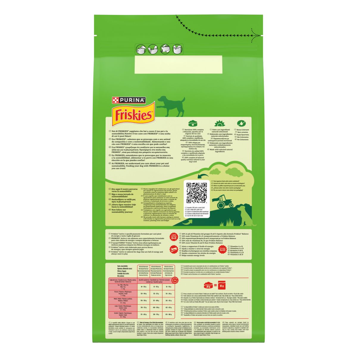 Purina® Friskies® Active crocchette per cani con manzo e verdure