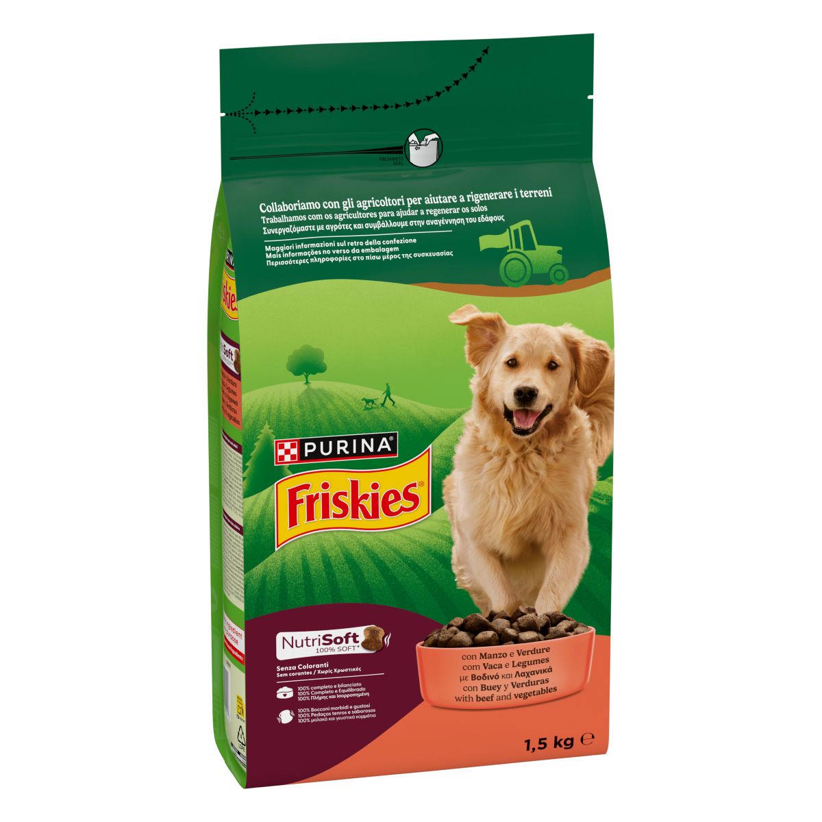 PURINA FRISKIES® NutriSoft crocchette per cani adulti con Manzo e Verdure
