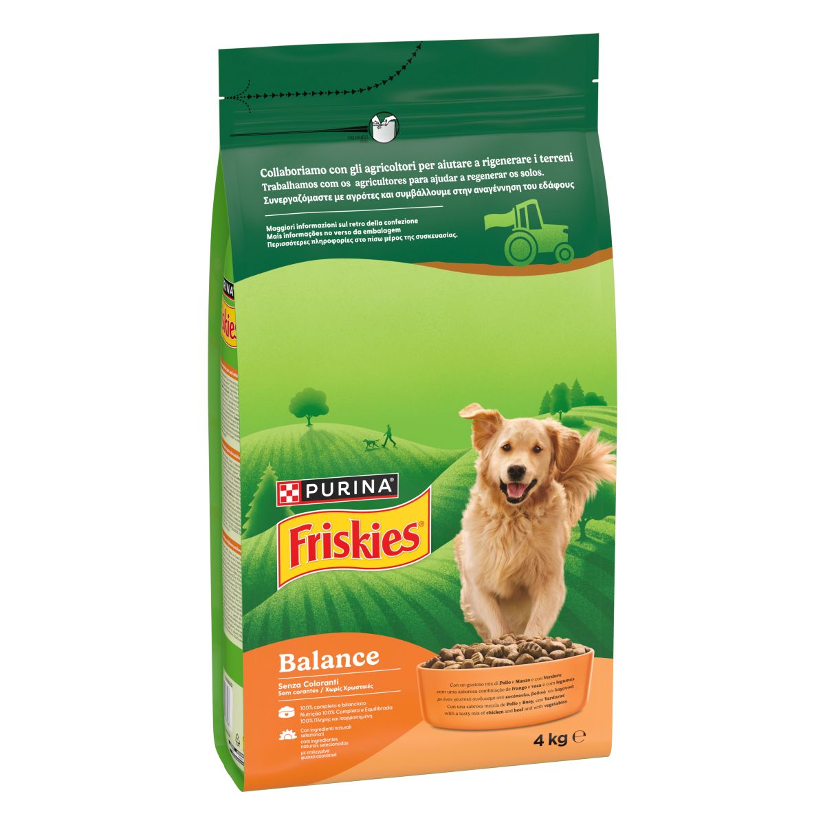 PURINA FRISKIES® Balance crocchette per cani adulti con mix di Pollo / Manzo con Verdure