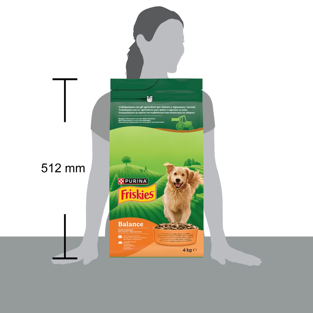 PURINA FRISKIES® Balance crocchette per cani adulti con mix di Pollo / Manzo con Verdure