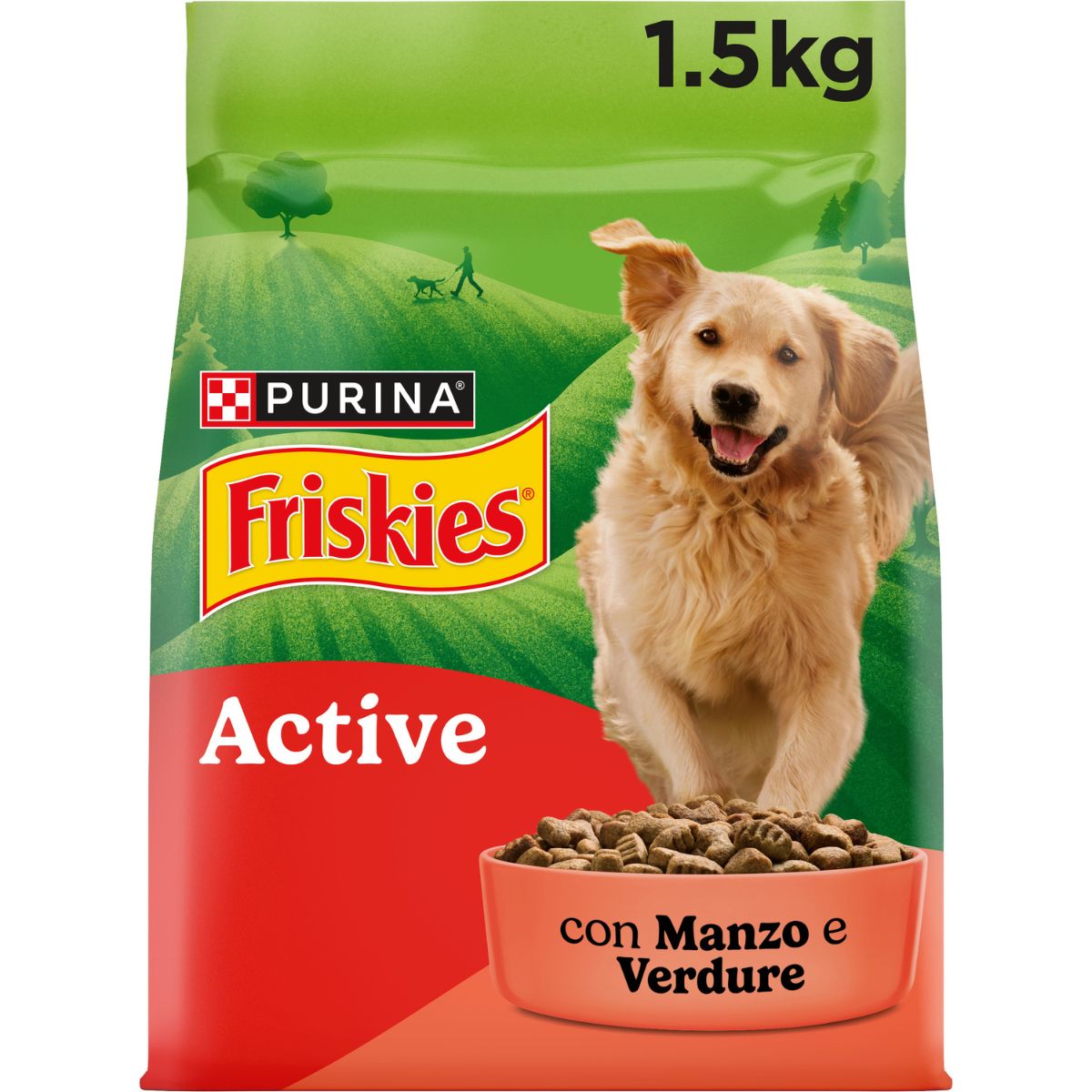 Purina® Friskies® Active crocchette per cani con manzo e verdure