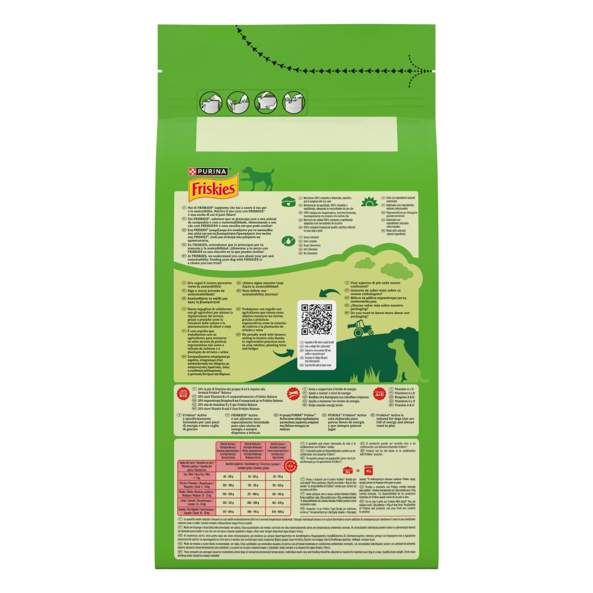 Purina® Friskies® Active crocchette per cani con manzo e verdure