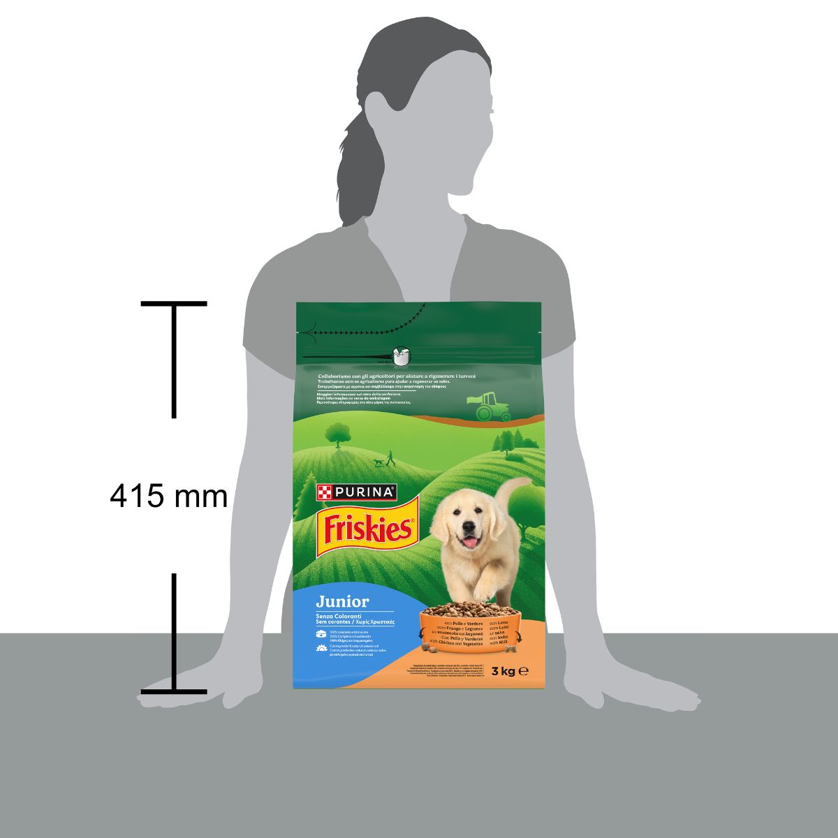 PURINA FRISKIES® Junior crocchette per cani con Pollo, Verdure e con Latte