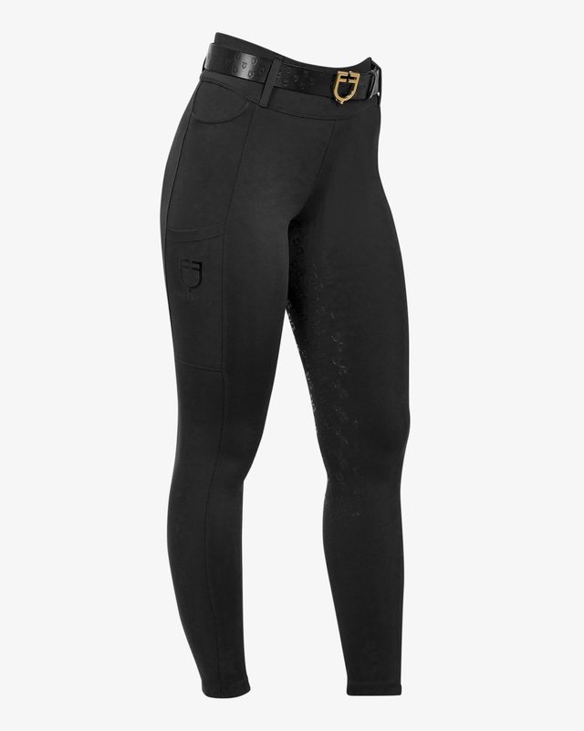 Girl's high-waisted full grip leggings with belt loops