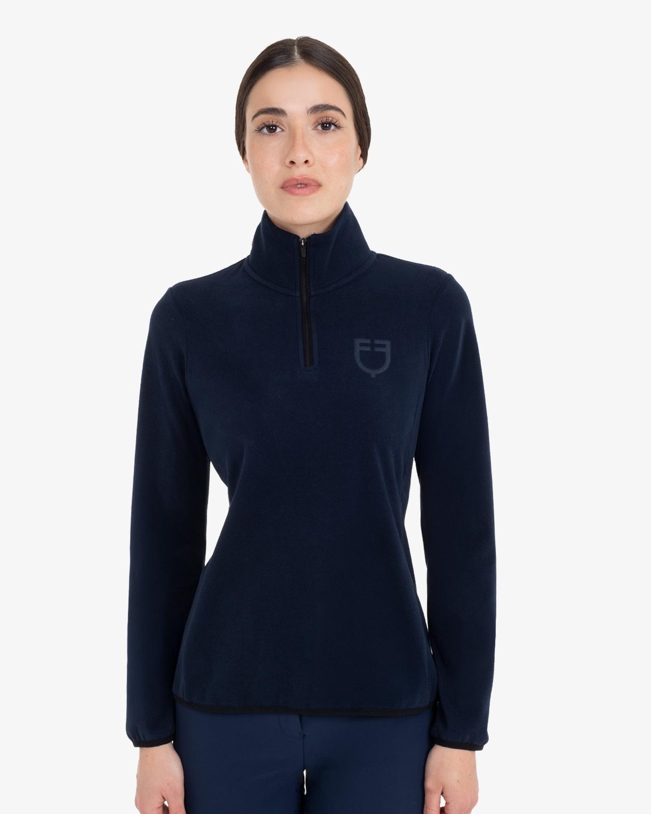 Women’s high-neck fleece sweatshirt with 3/4 zip