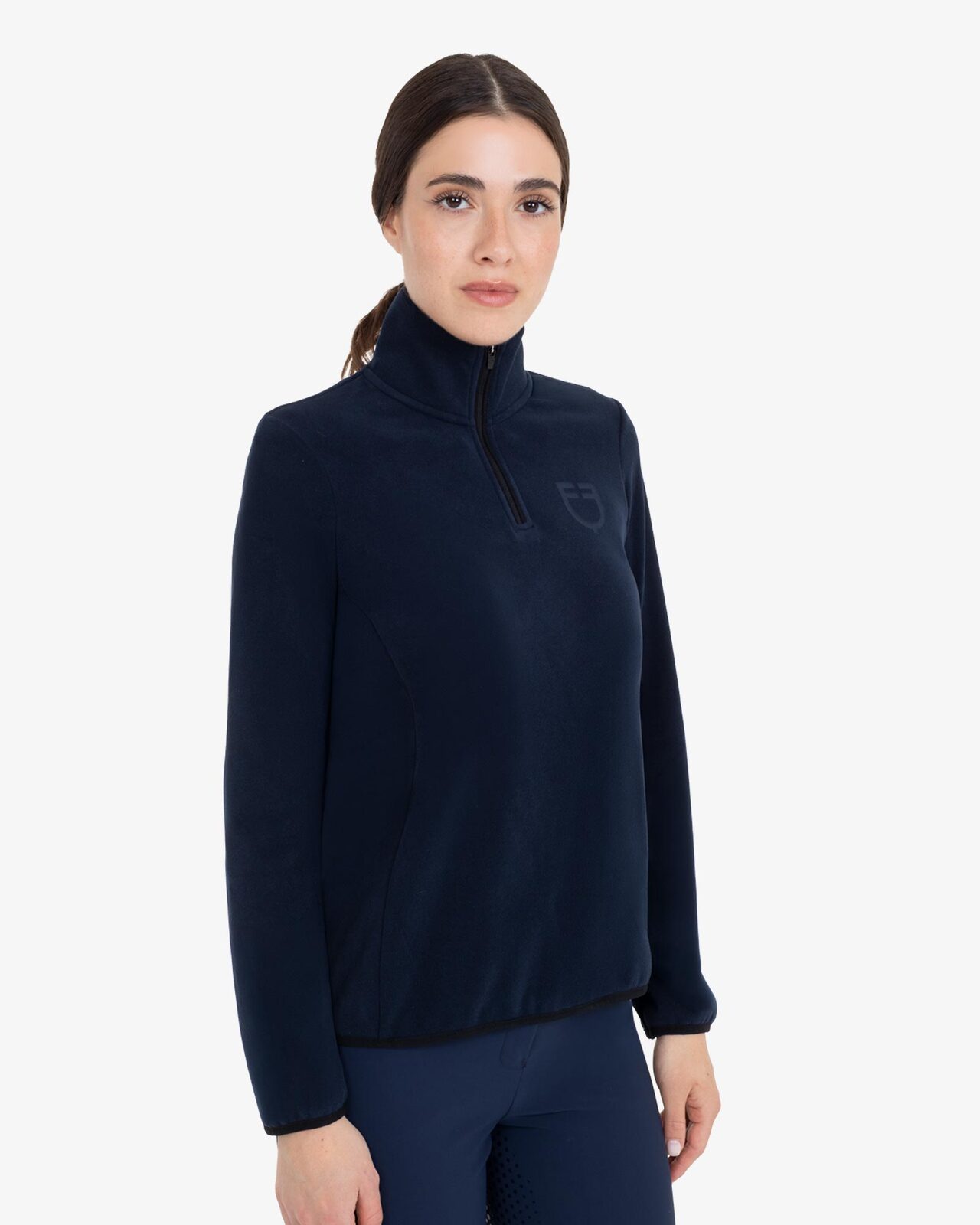 Women’s high-neck fleece sweatshirt with 3/4 zip