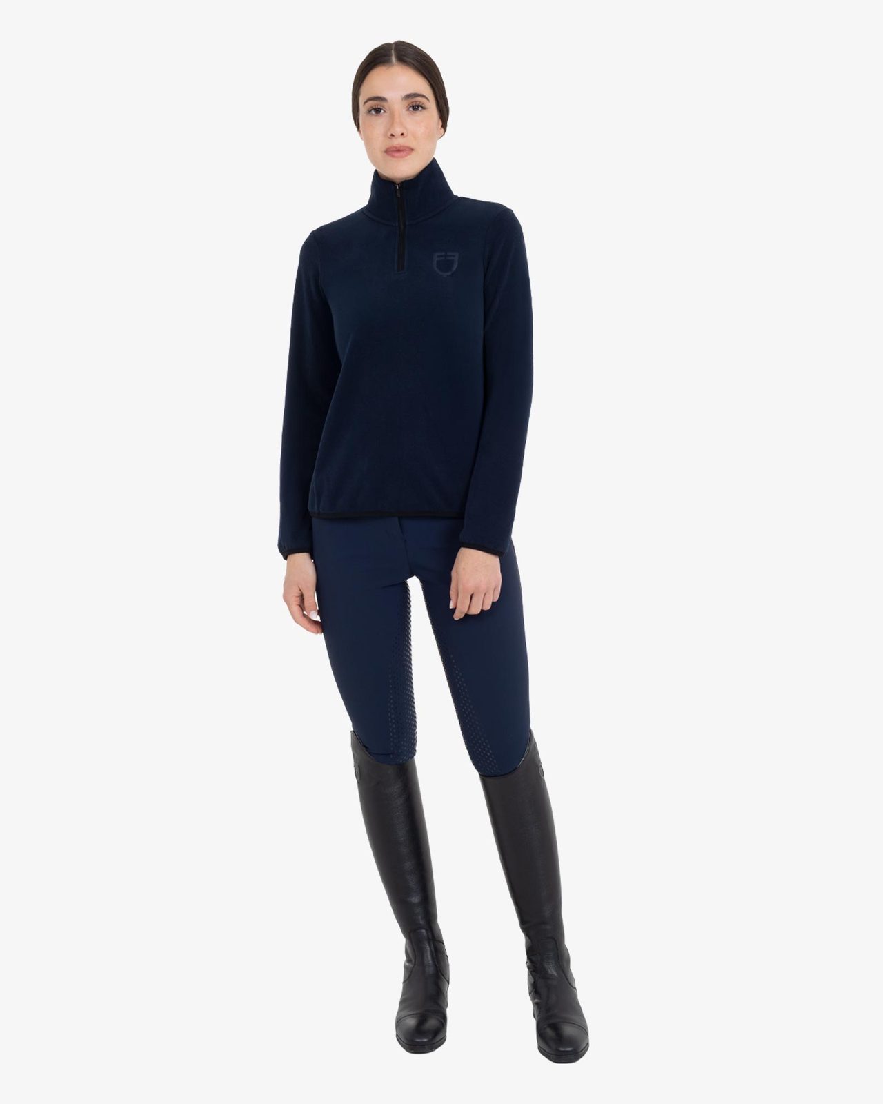 Women’s high-neck fleece sweatshirt with 3/4 zip