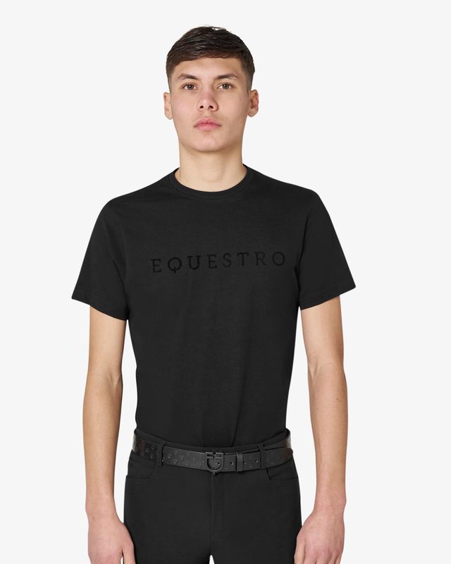 Men’s T-shirt with tone-on-tone velvet lettering