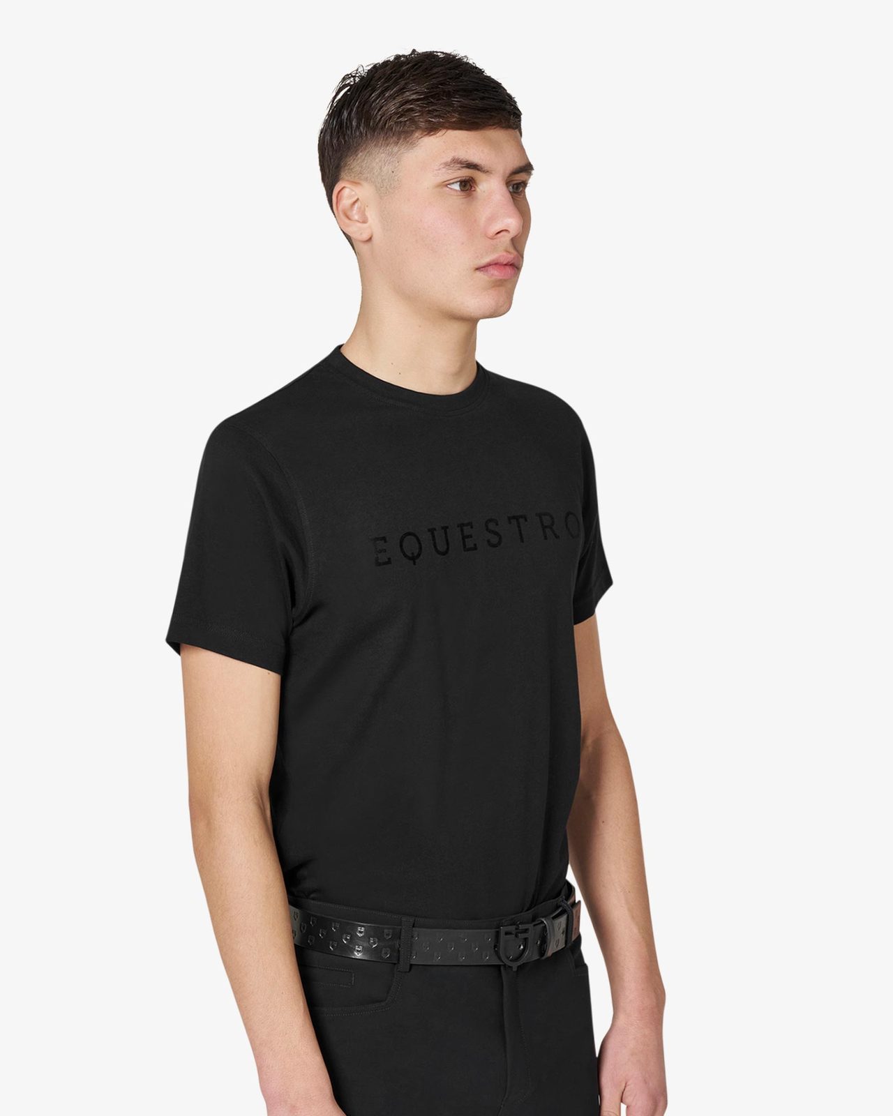 Men’s T-shirt with tone-on-tone velvet lettering