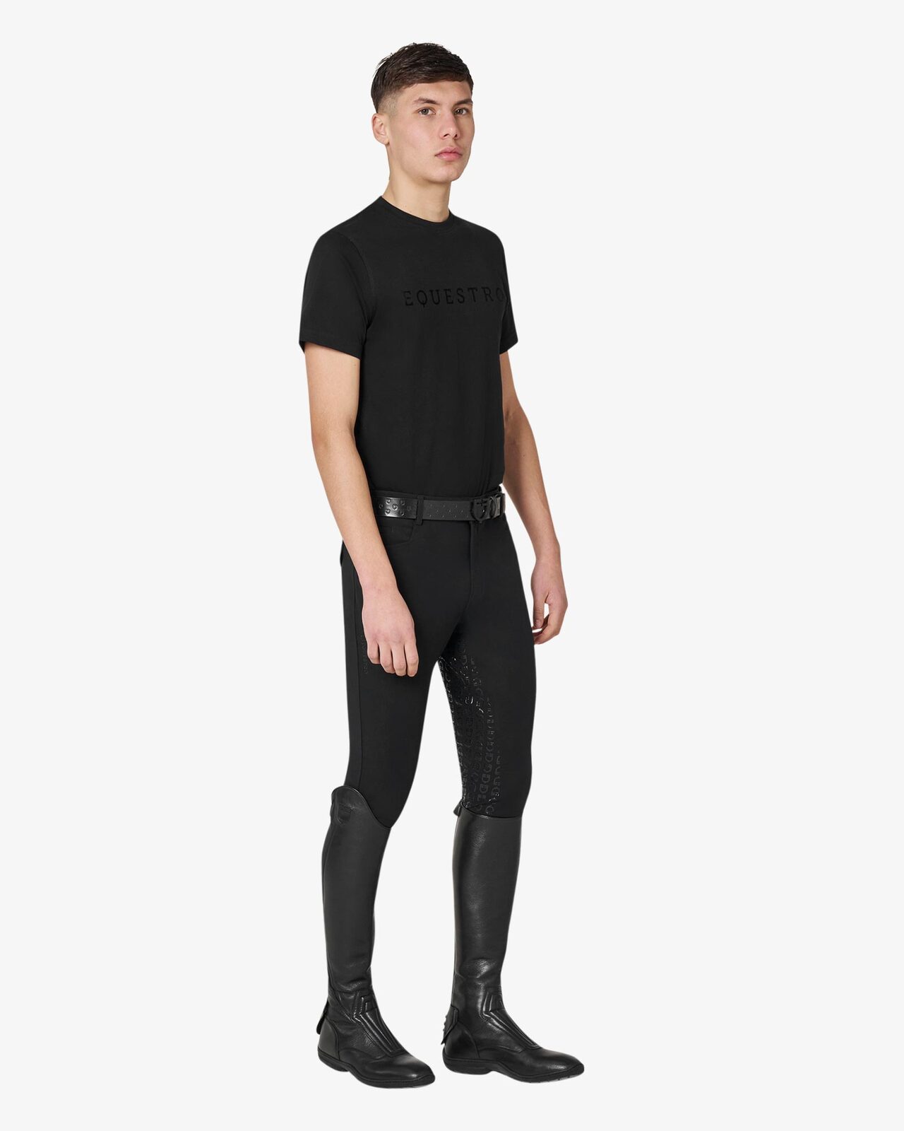 Men’s T-shirt with tone-on-tone velvet lettering