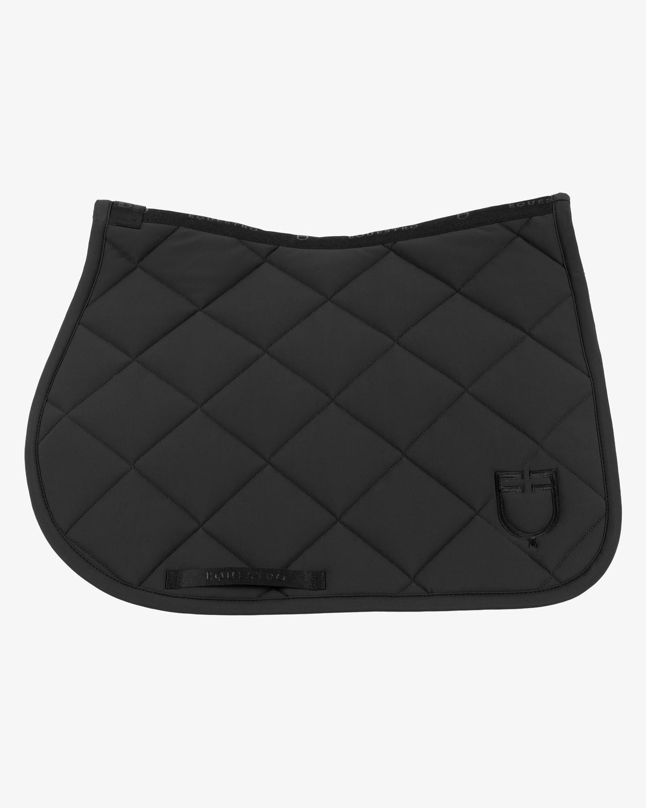 Jumping saddle pad with diamond quilting and embroidered logo