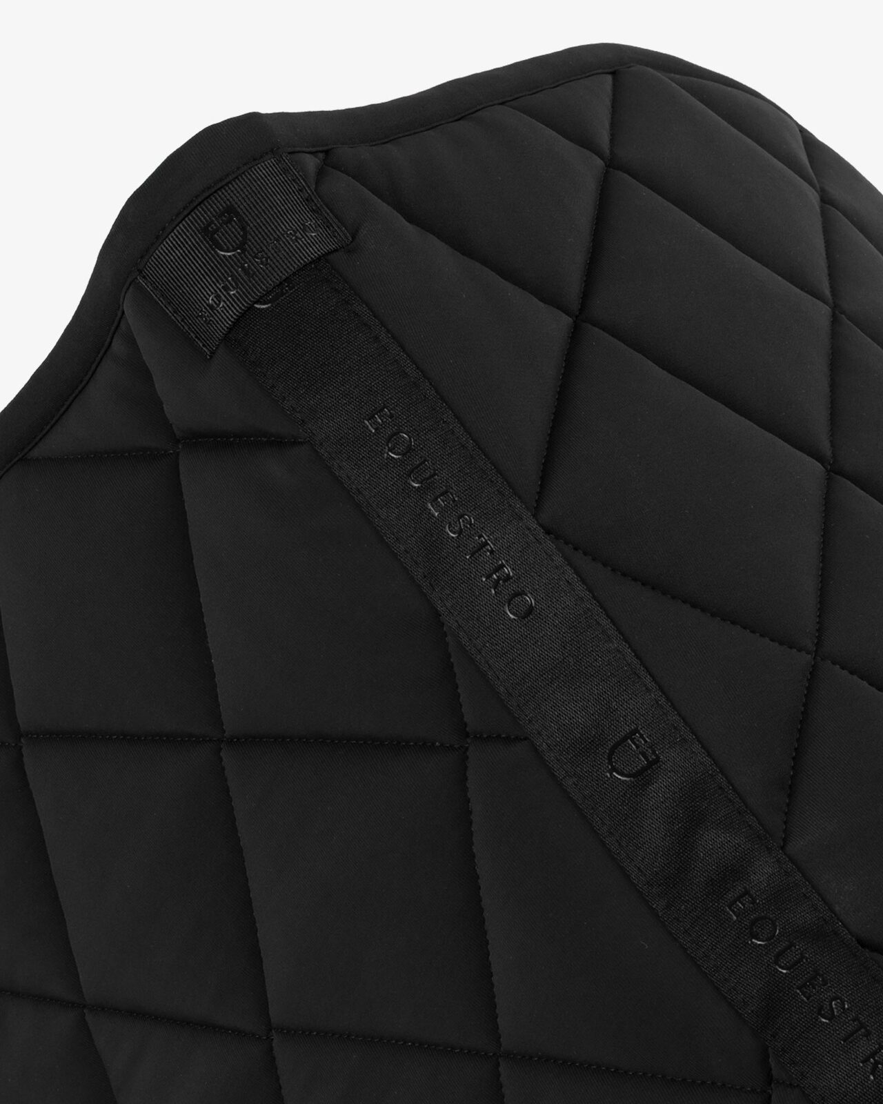 Jumping saddle pad with diamond quilting and embroidered logo