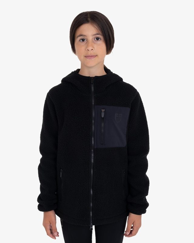 Kids' unisex teddy fleece hooded sweatshirt with zip