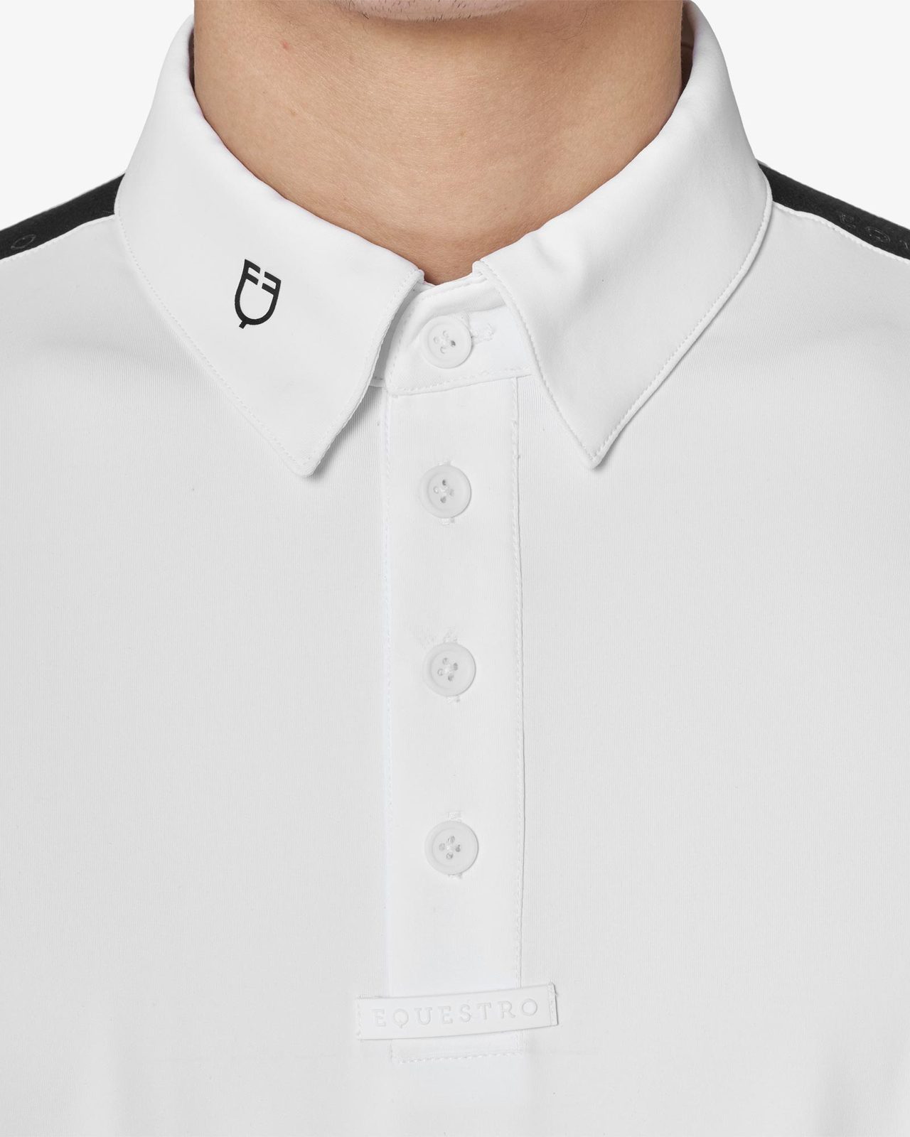Men's long-sleeved competition polo shirt with mesh inserts