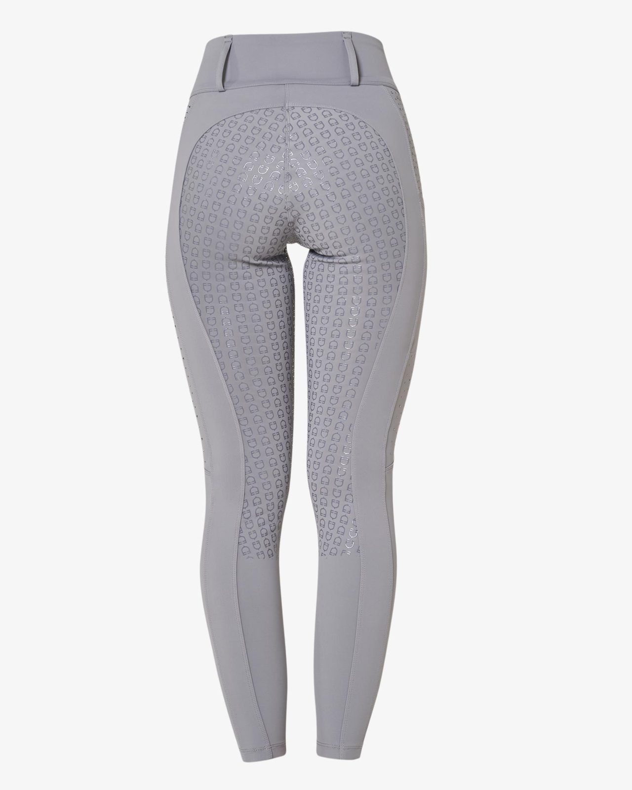 Women's high-waisted leggings with belt loops and rhinestones