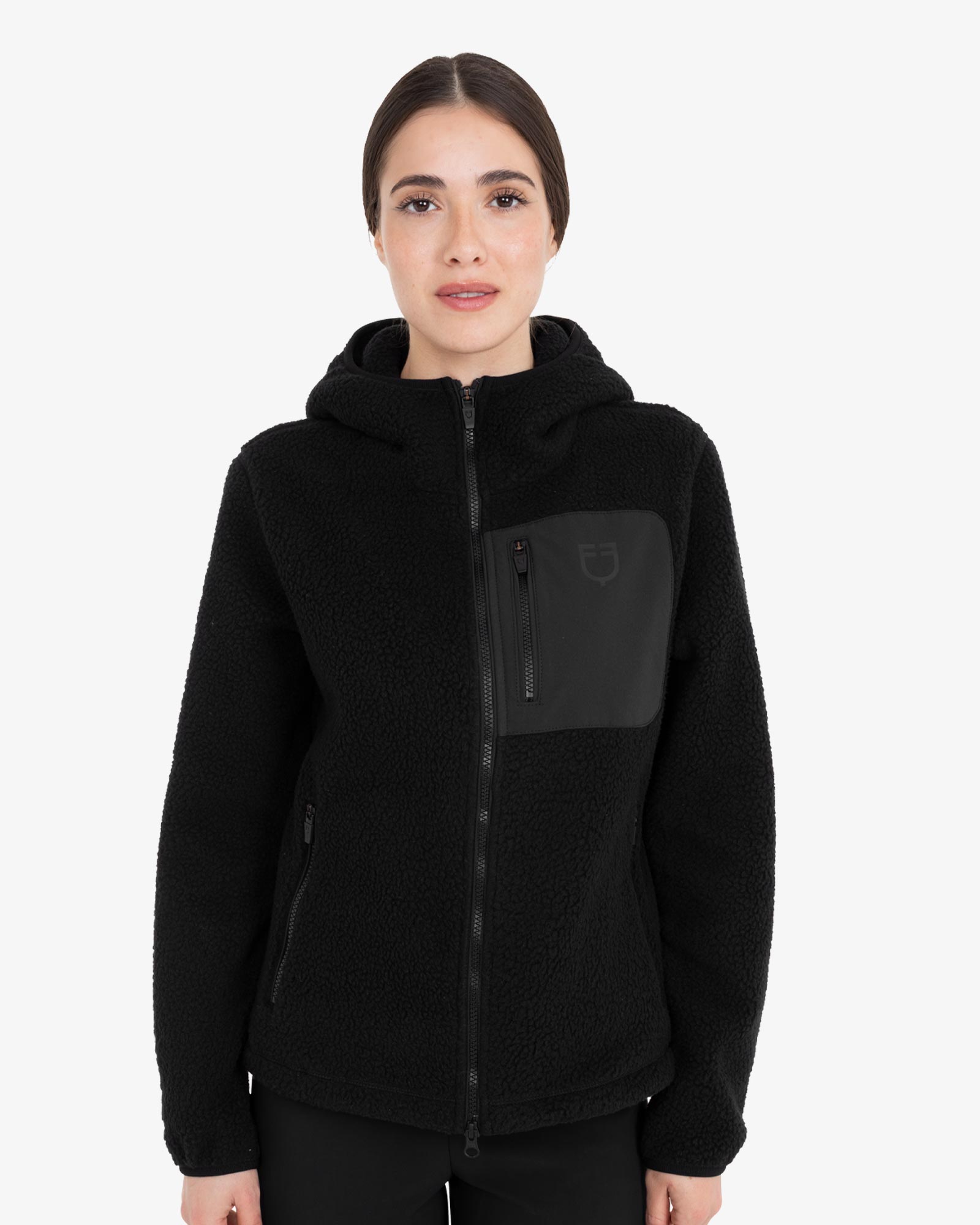 Women's teddy fleece hoodie with zip