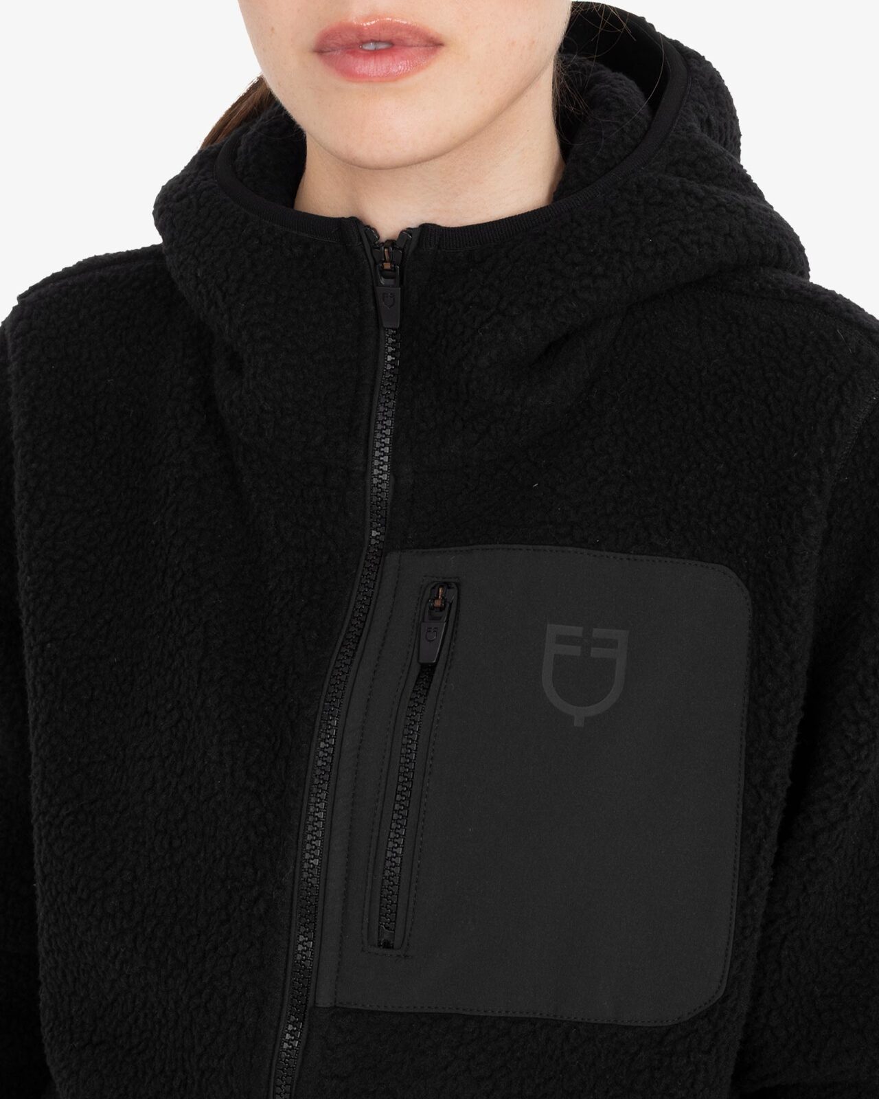 Women's teddy fleece hoodie with zip