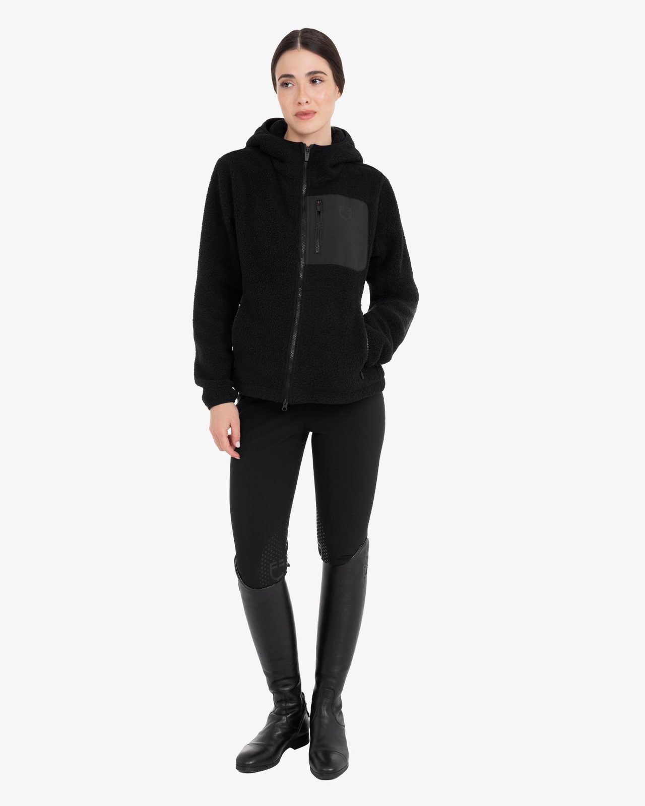Women's teddy fleece hoodie with zip