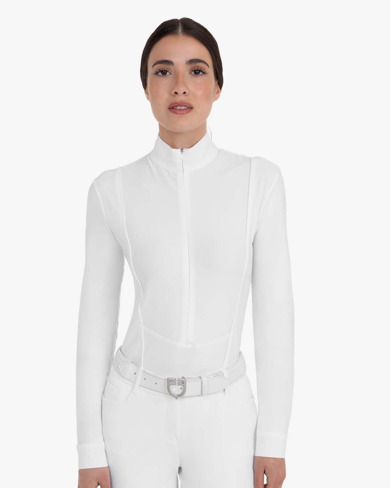 Women's competition polo shirt in winter technical fabric