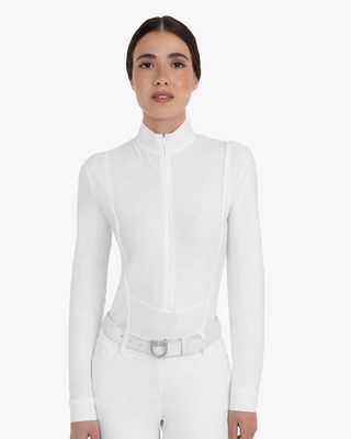 Women's competition polo shirt in winter technical fabric